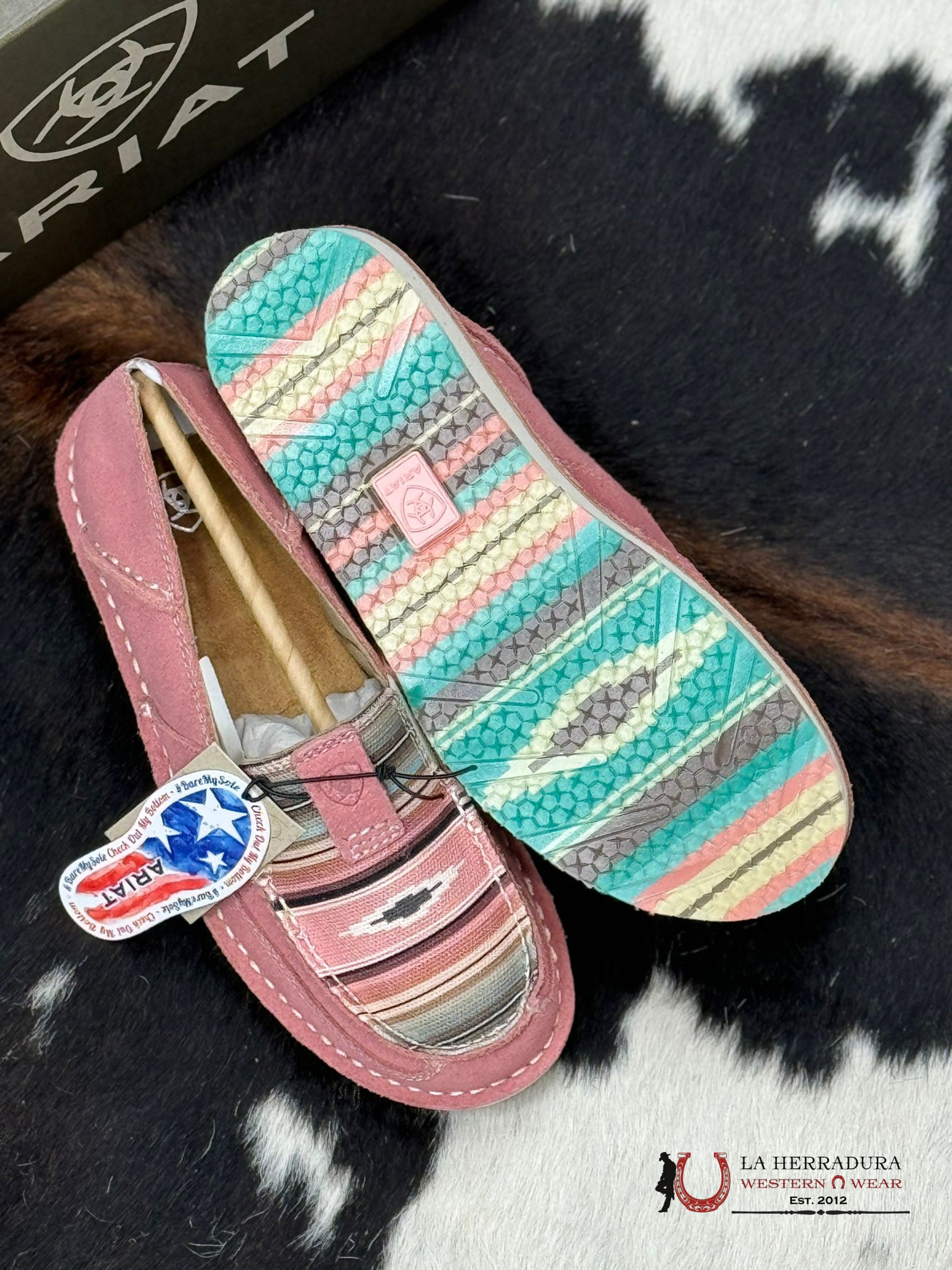 Ariat Womens Cruiser Azalea Suede Baby Pink Serape Zapatos Mujeres