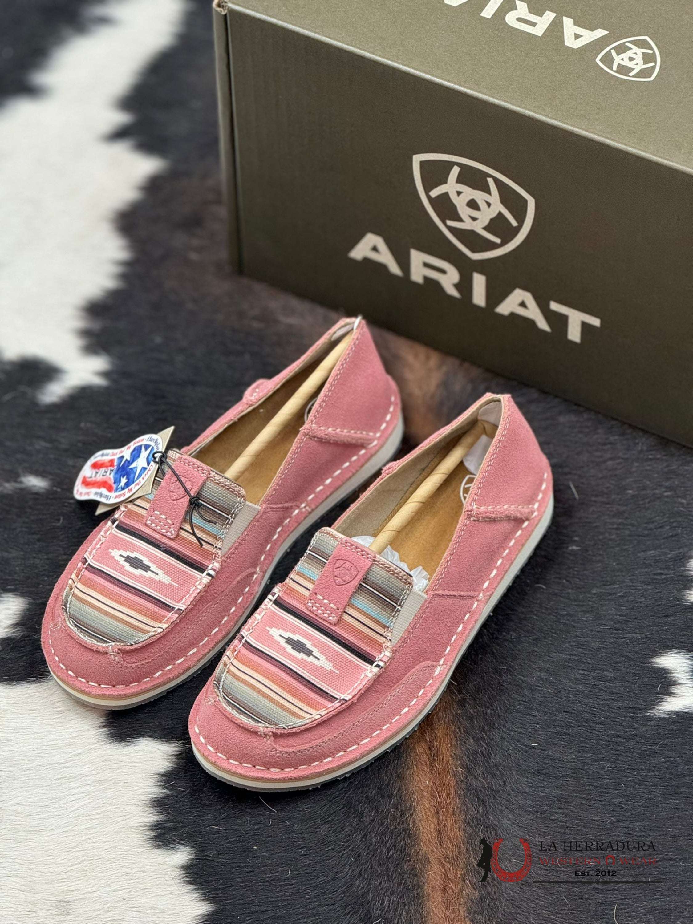 Ariat Womens Cruiser Azalea Suede Baby Pink Serape Zapatos Mujeres