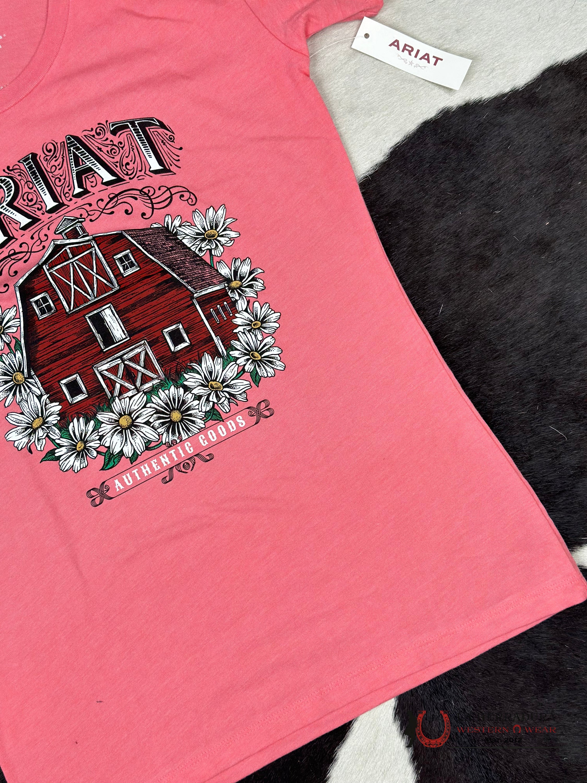 Ariat Womens Floral Farm Coral Heather Short Sleeve T-Shirt Ropa Mujeres