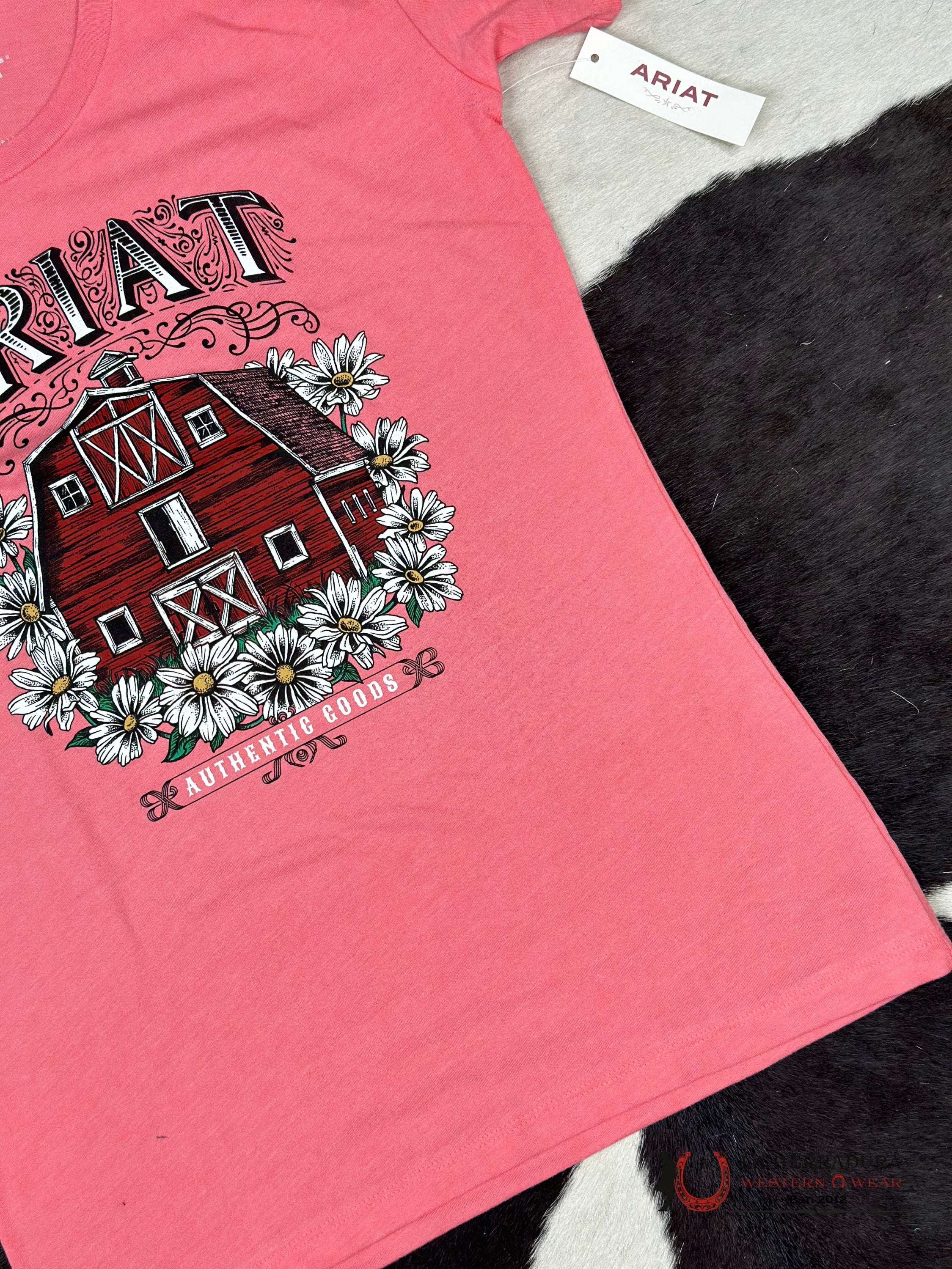 Ariat Womens Floral Farm Coral Heather Short Sleeve T-Shirt Ropa Mujeres
