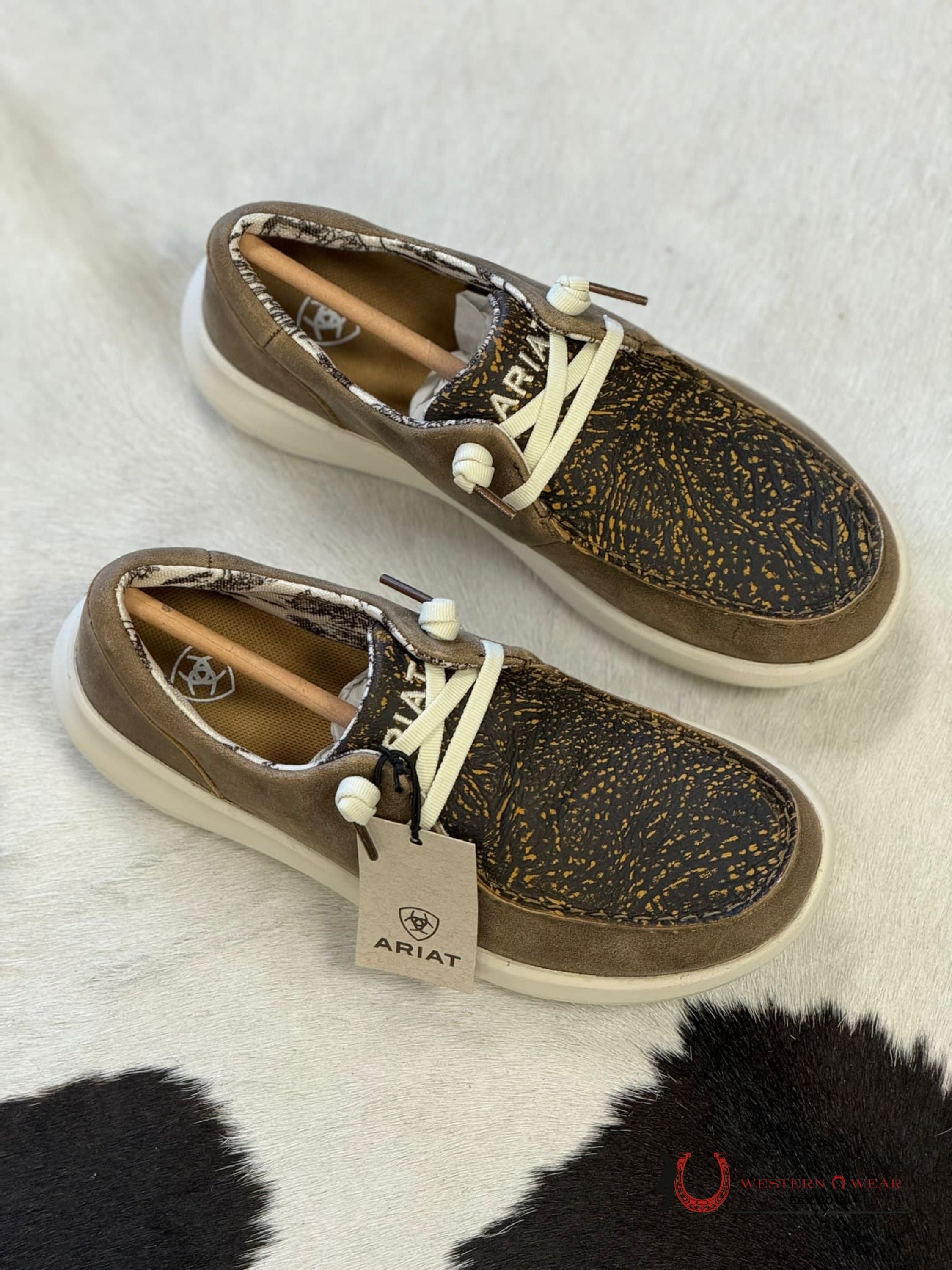 Ariat Womens Hilo Brown Bomber Distressed Hide Emboss Zapatos Mujeres