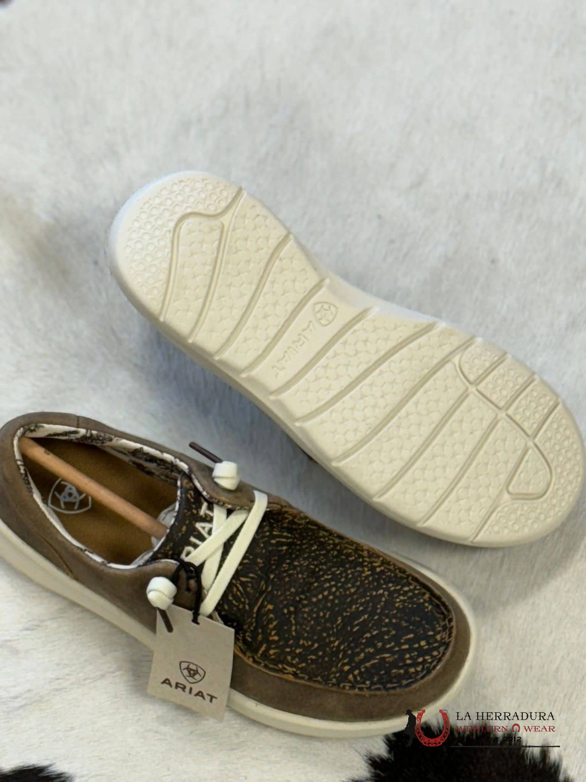 Ariat Womens Hilo Brown Bomber Distressed Hide Emboss Zapatos Mujeres