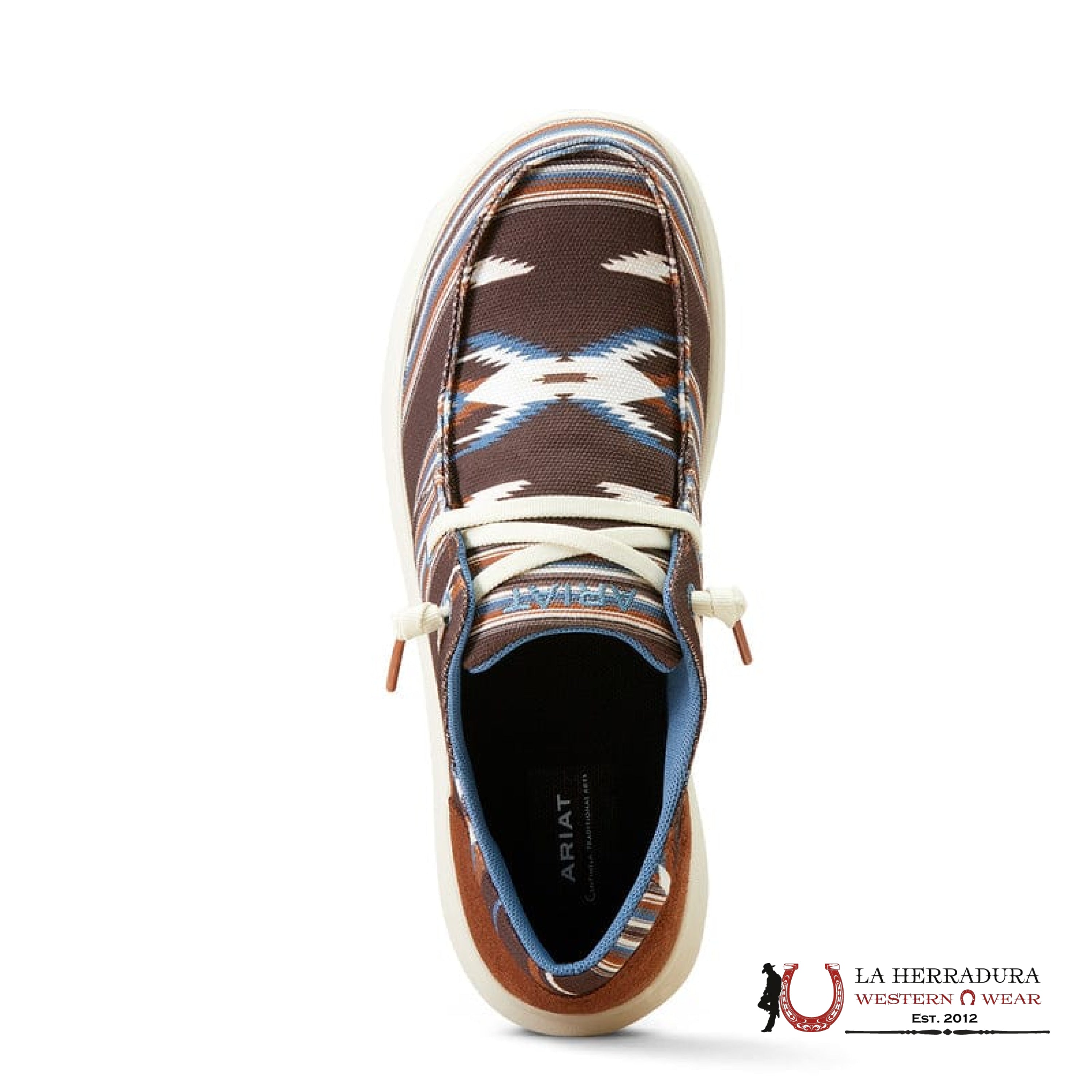 ARIAT WOMEN’S HILO CHIMAYO ARROYO CHOCOLATE STRETCH LACE SHOES 10046949 ZAPATOS MUJERES