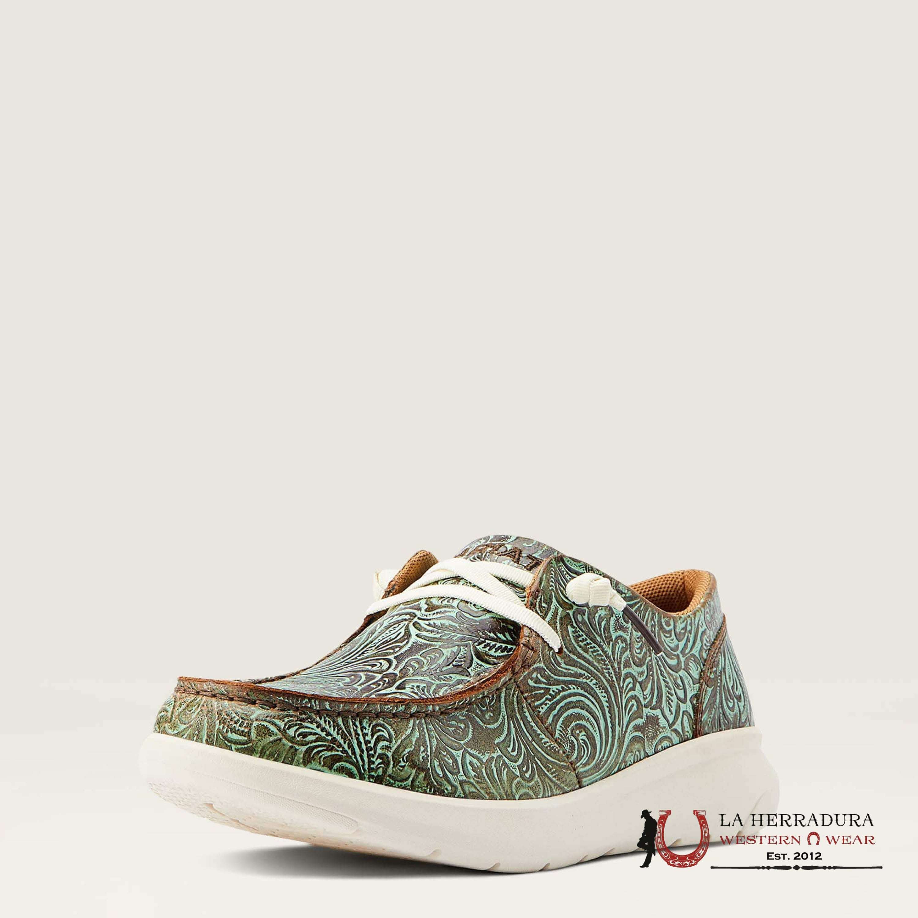 ARIAT WOMENS HILO VINTAGE TURQ FLORAL EMBOSS- 4588 ZAPATOS MUJERES