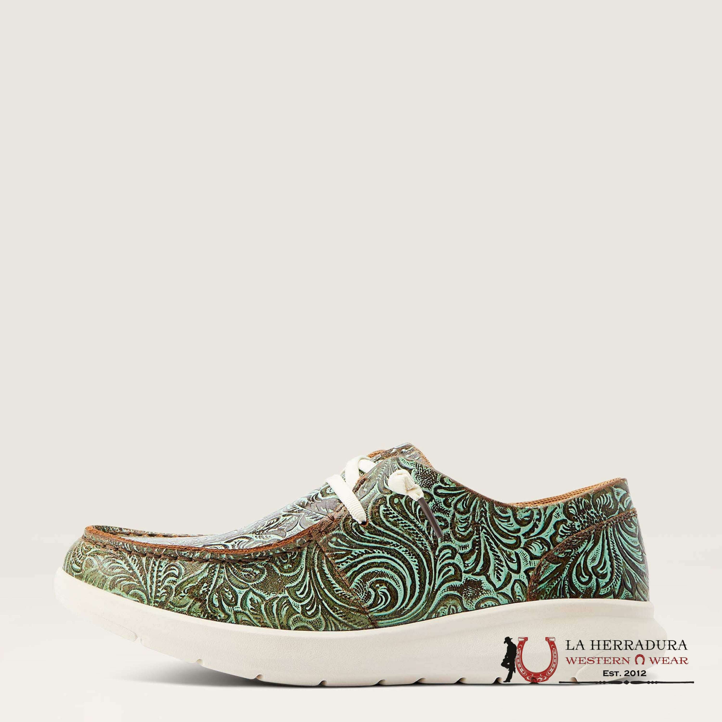 ARIAT WOMENS HILO VINTAGE TURQ FLORAL EMBOSS- 4588 ZAPATOS MUJERES