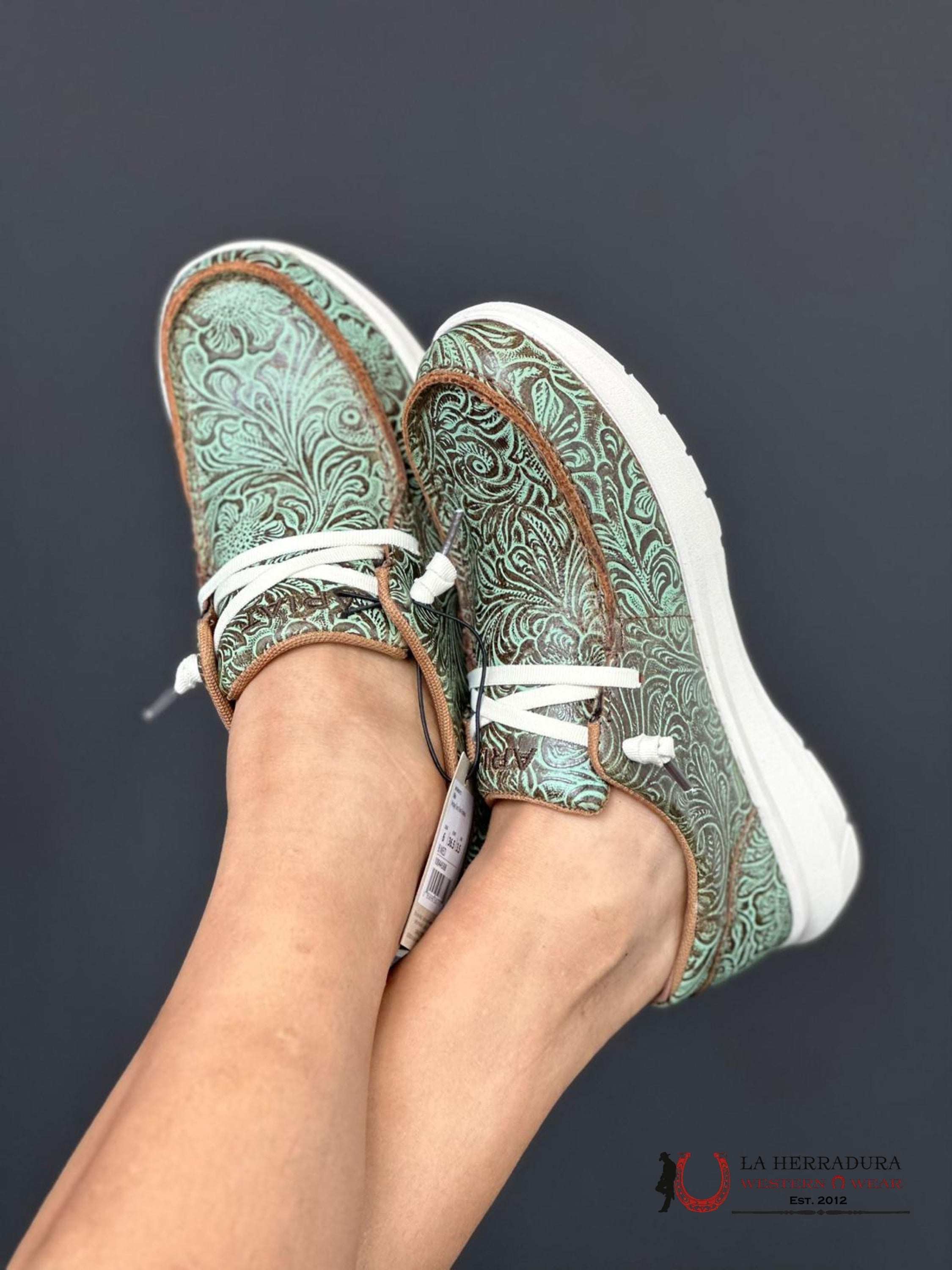Ariat Womens Hilo Vintage Turq Floral Emboss Zapatos Mujeres