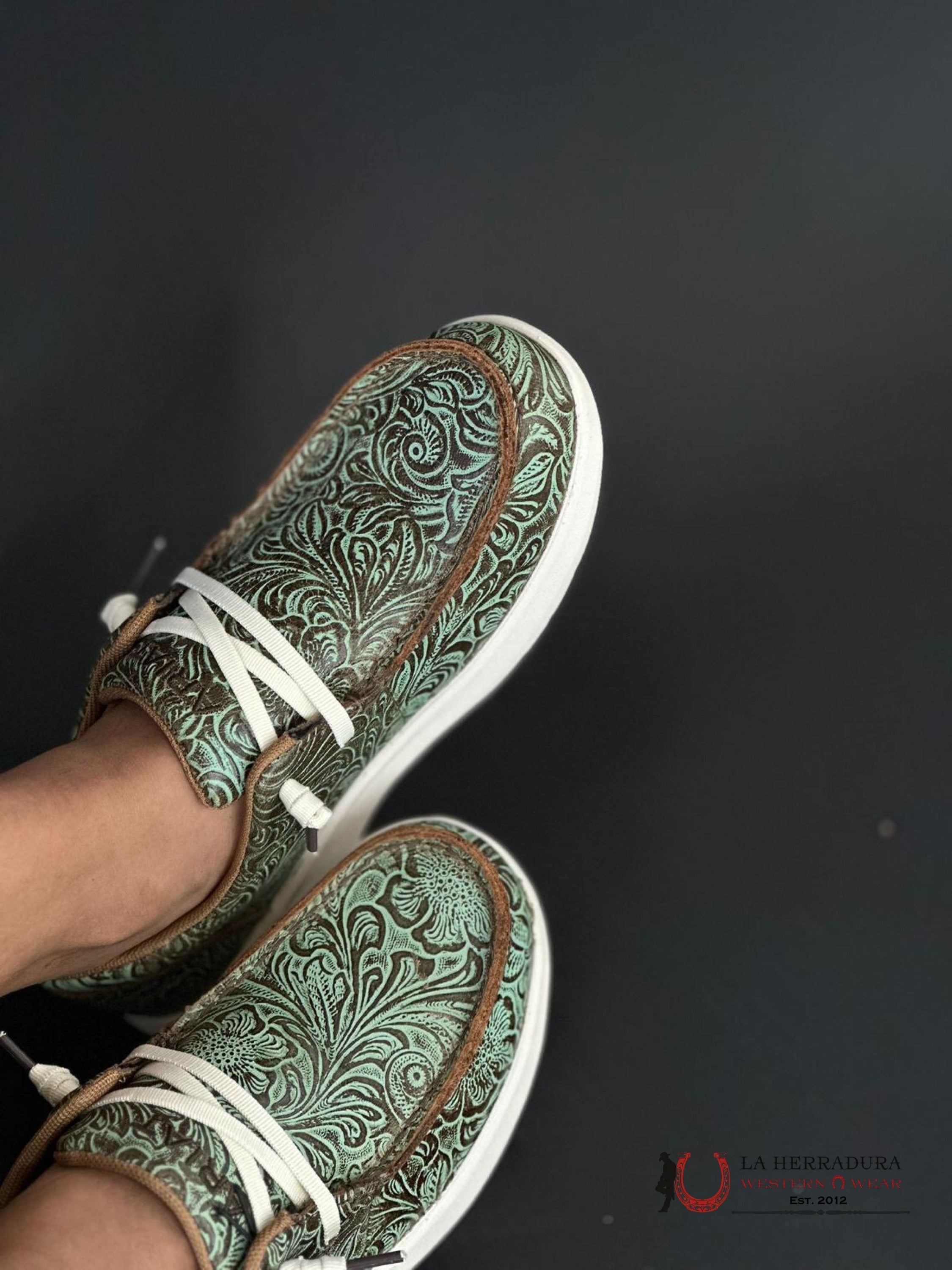 Ariat Womens Hilo Vintage Turq Floral Emboss Zapatos Mujeres