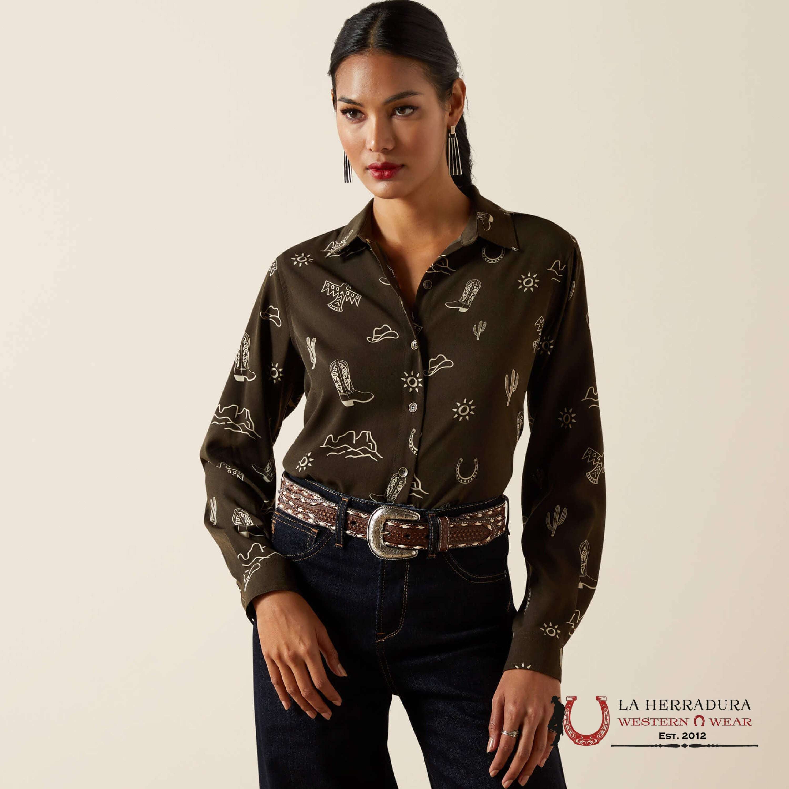 ARIAT WOMENS HOMESTYLE LS SHRT 10062904 ROPA MUJERES