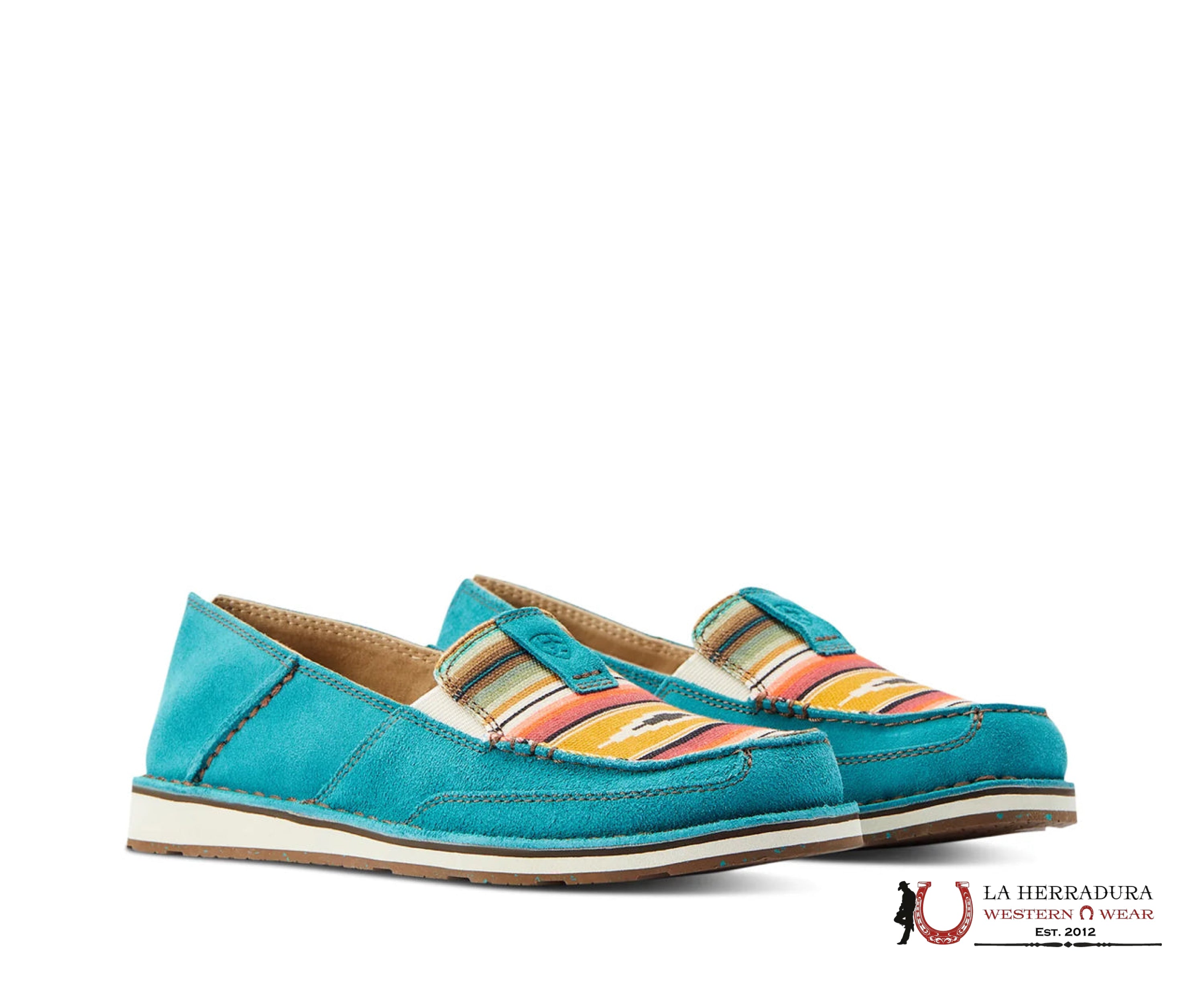 ARIAT WOMENS SLIP ON CRUISER TEAL SUEDE -4530 ZAPATOS MUJERES