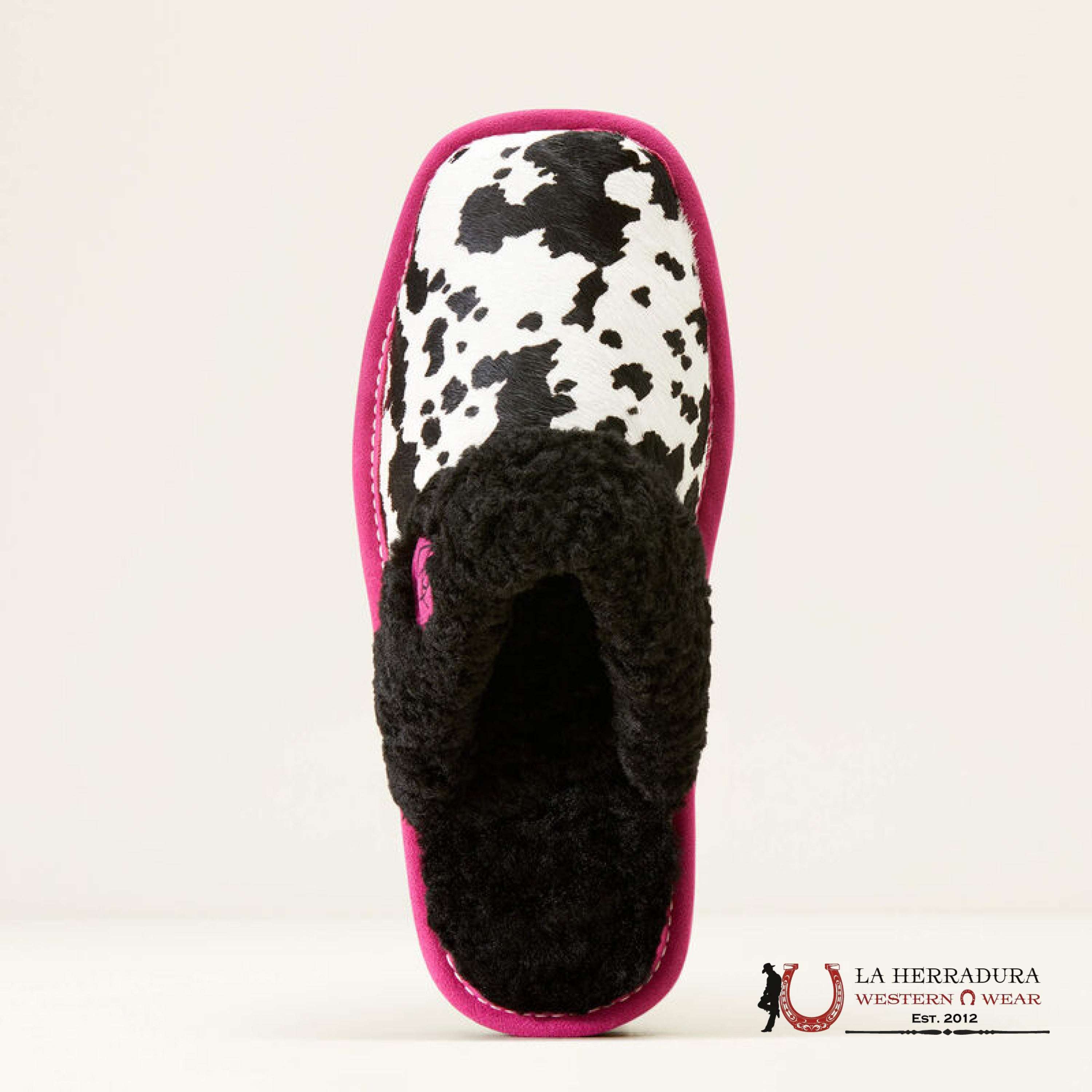 Ariat Womens Square Toe Slip-0N Jackie Exotic Cow Hide Pink Black Zapatos Mujeres