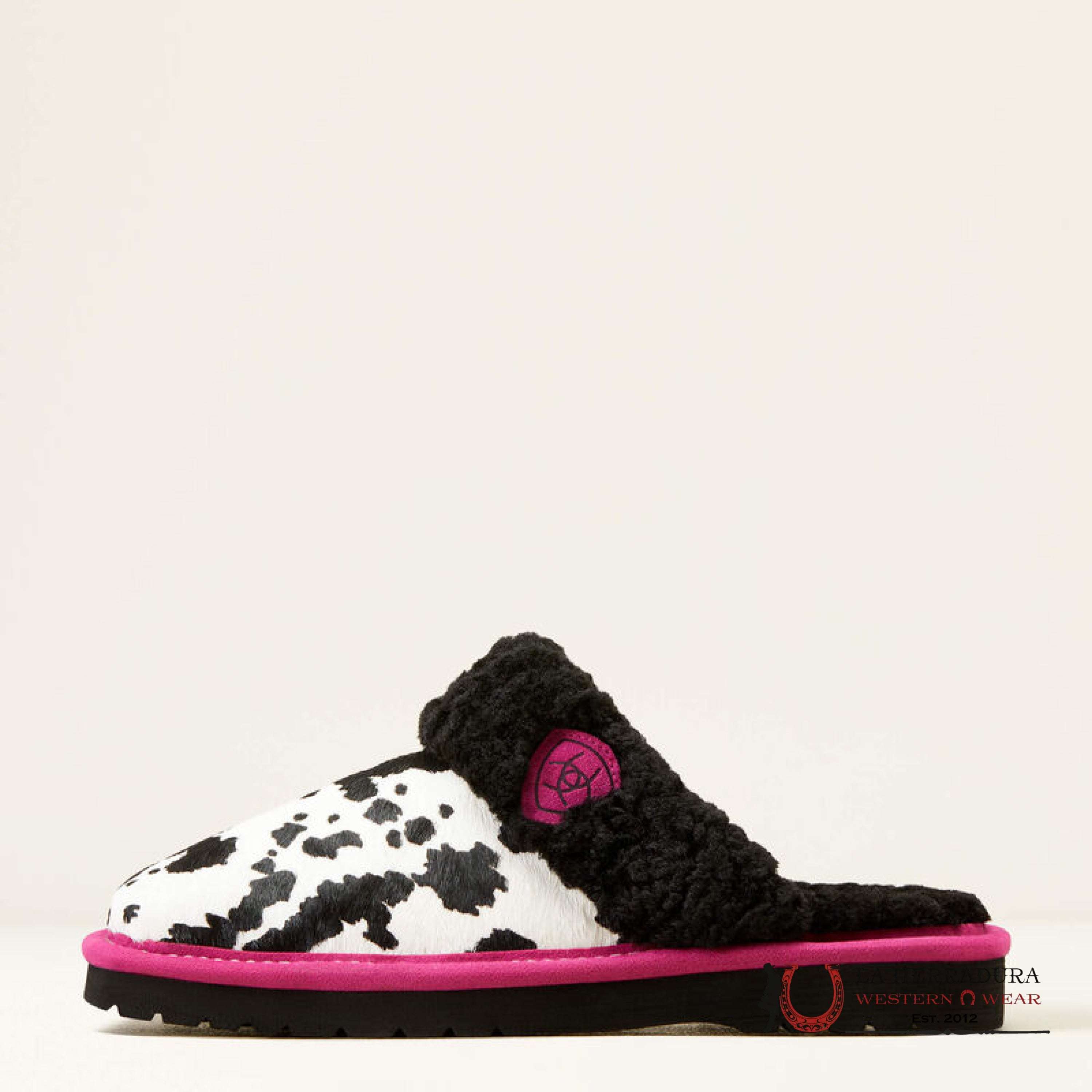 Ariat Womens Square Toe Slip-0N Jackie Exotic Cow Hide Pink Black Zapatos Mujeres