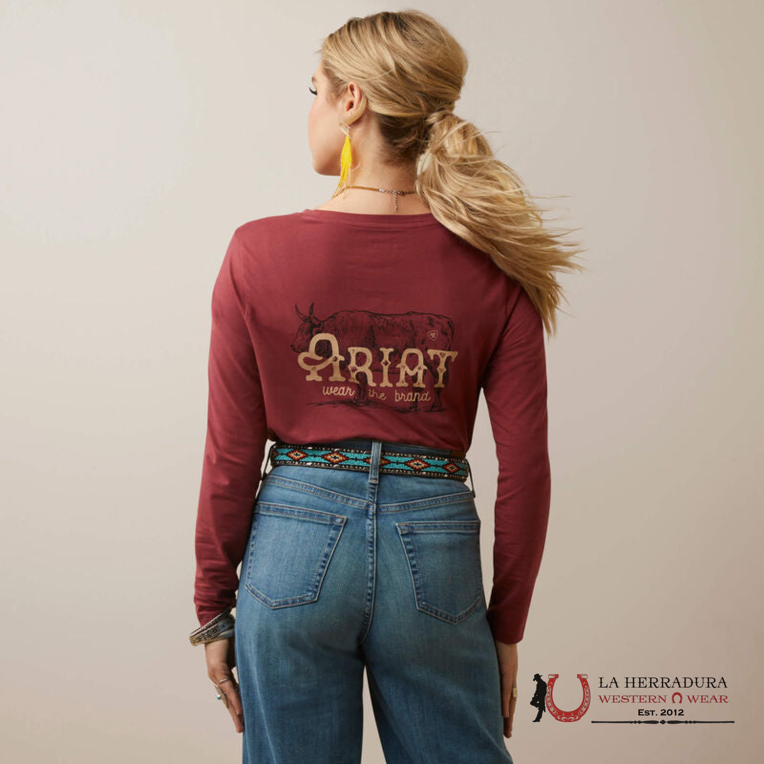 ARIAT WOMENS WEAR THE BRAND LONG SLEEVE TEE 10046314 ROPA MUJERES