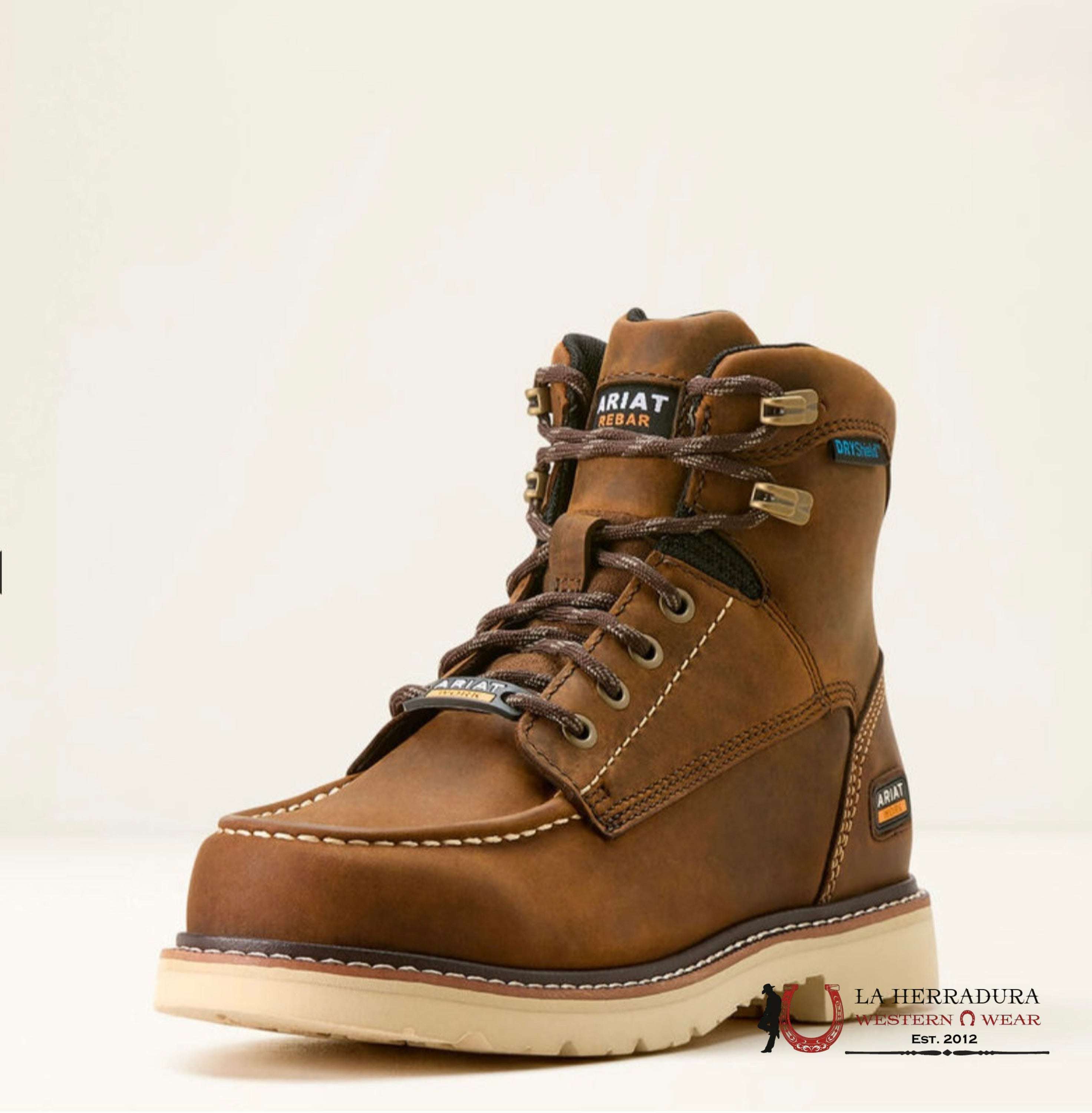 Ariat Women’s Working Boots Rebar Lift H2O Distressed Brown Round Toe - 3822 Botas Mujeres