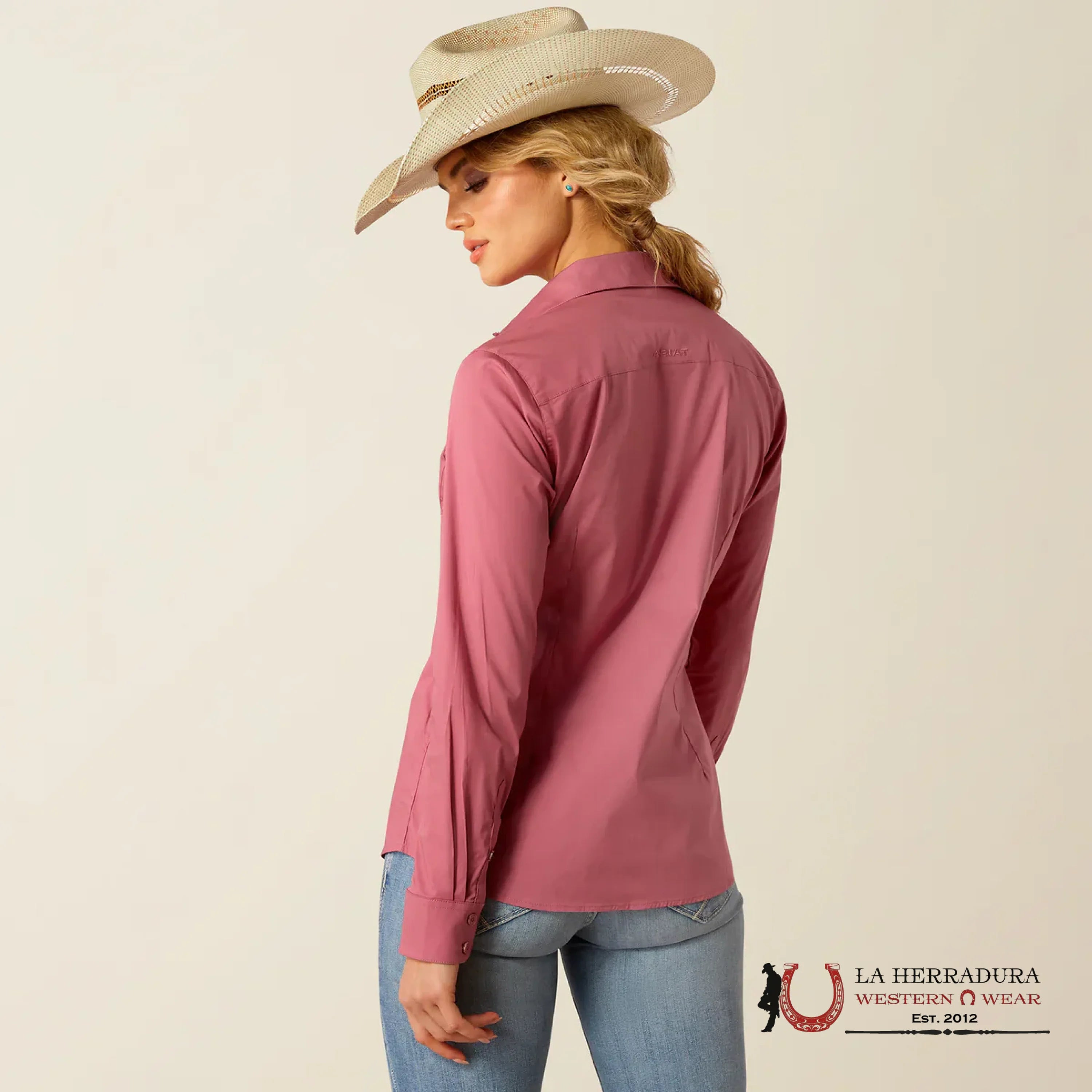 Ariat Wrinkle Free Long Sleeve Shirt Pink Wine - 5272 Ropa Mujeres