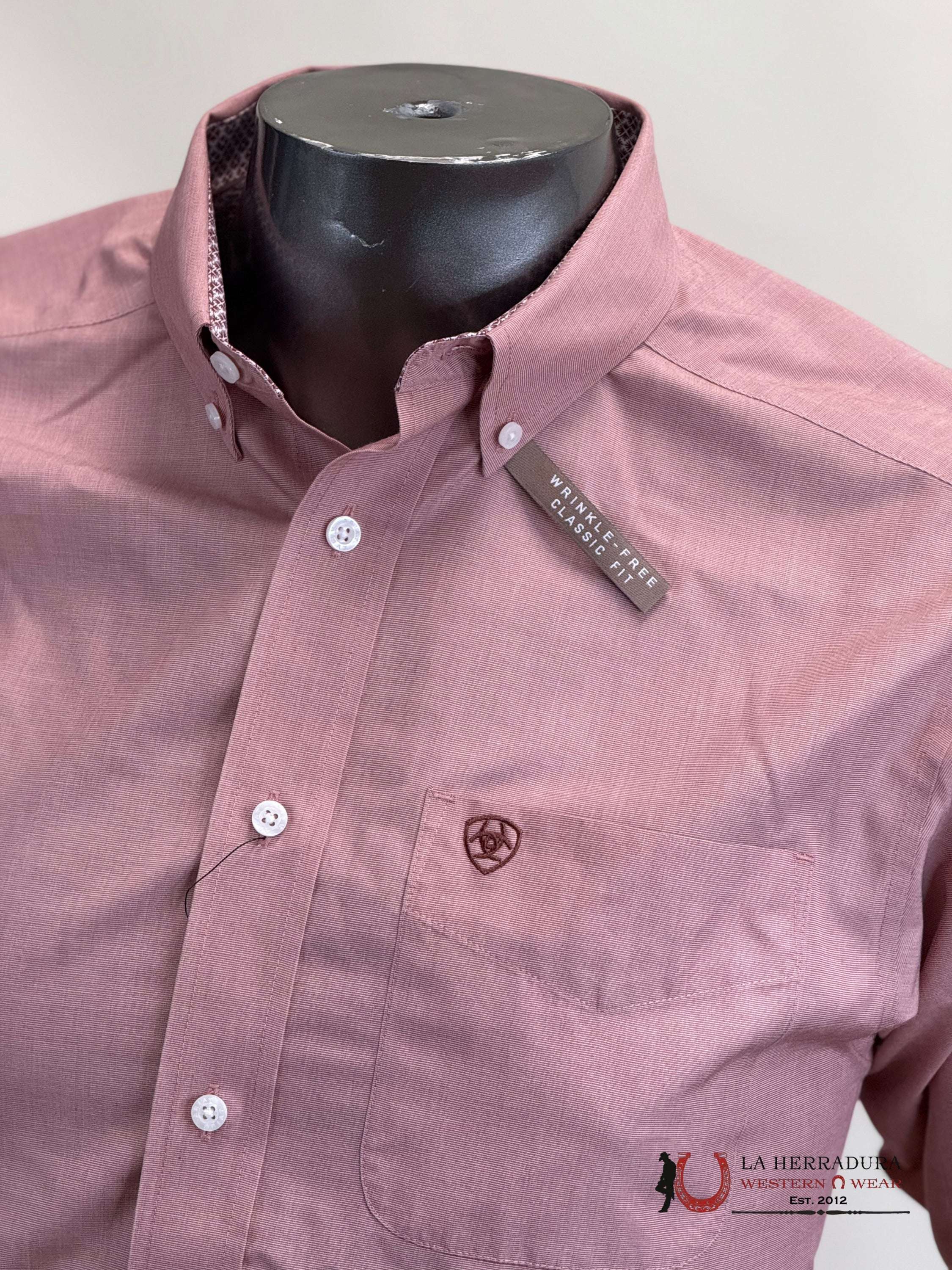 Ariat Wrinkle Free Solid Long Sleeve Shirt Brick - 5277 Ropa Hombres