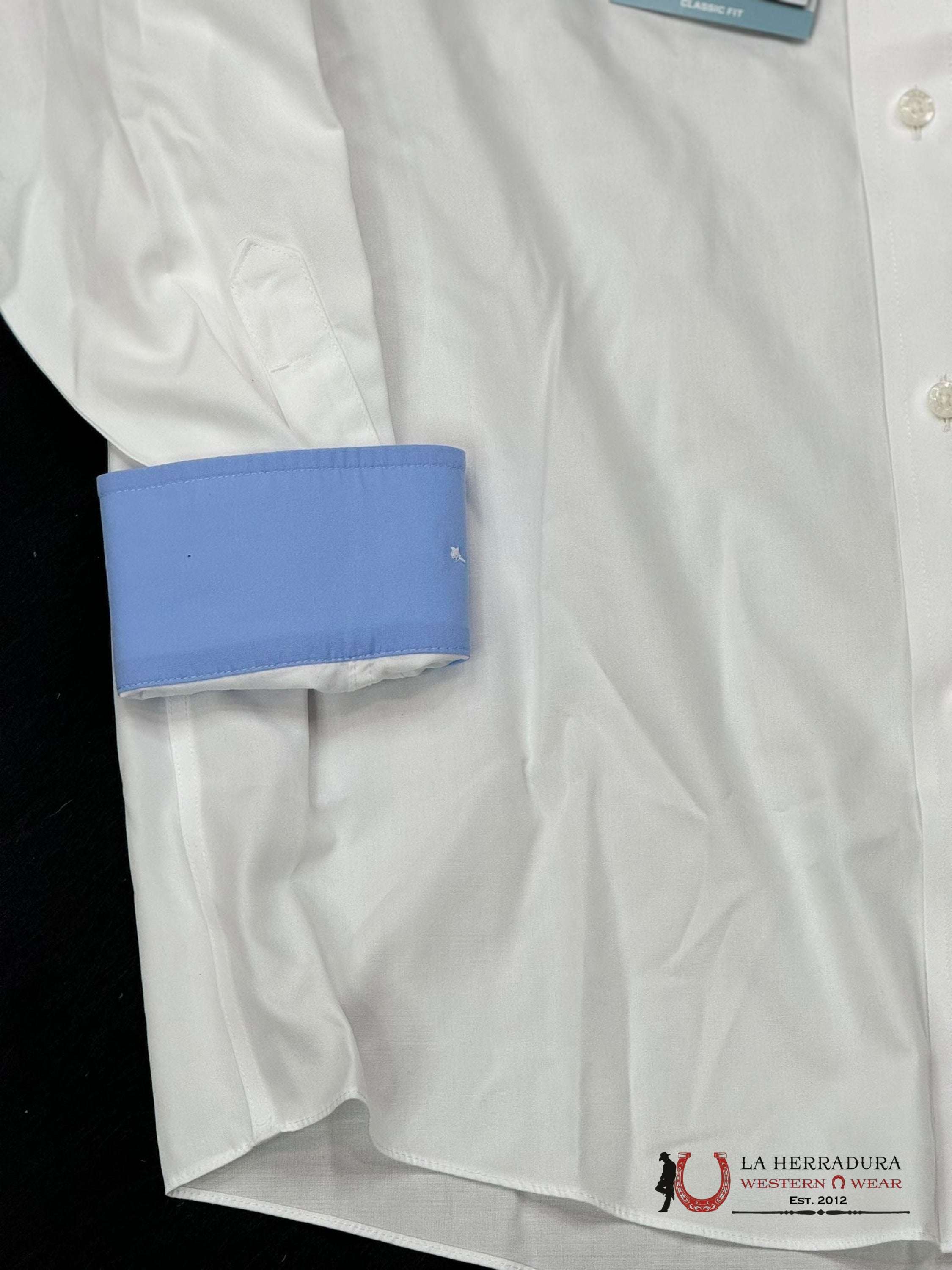 Ariat Wrinkle Free Solod White Long Sleeve Shirt Ropa Hombres