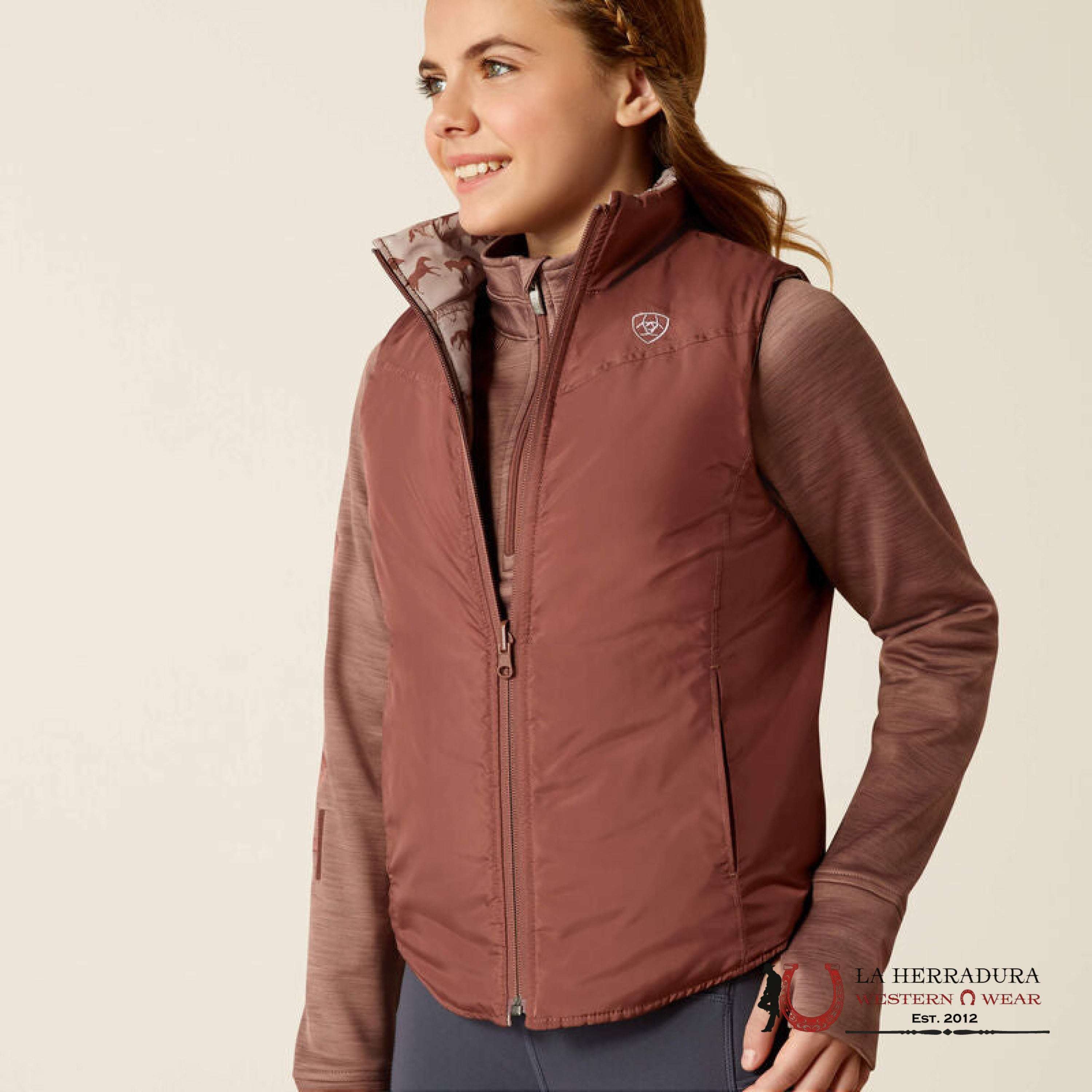 Ariat Youth Bella Insulated Reversible Vest Scattering Horses - 3411 Niños