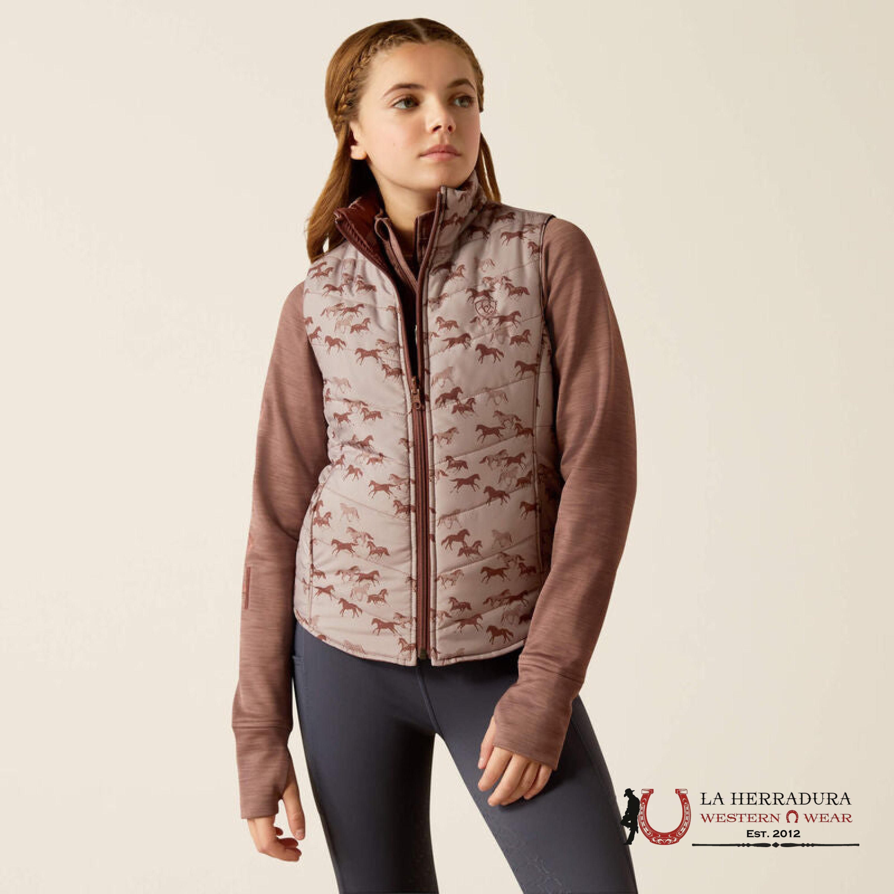 Ariat Youth Bella Insulated Reversible Vest Scattering Horses - 3411 Niños