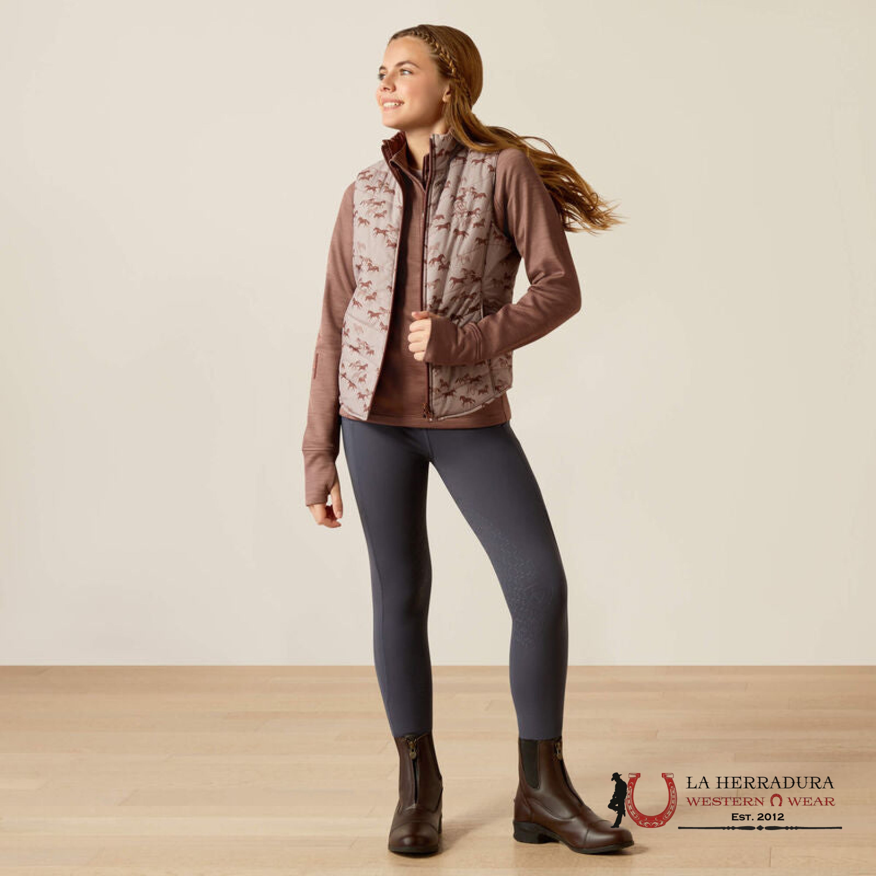 Ariat Youth Bella Insulated Reversible Vest Scattering Horses - 3411 Niños