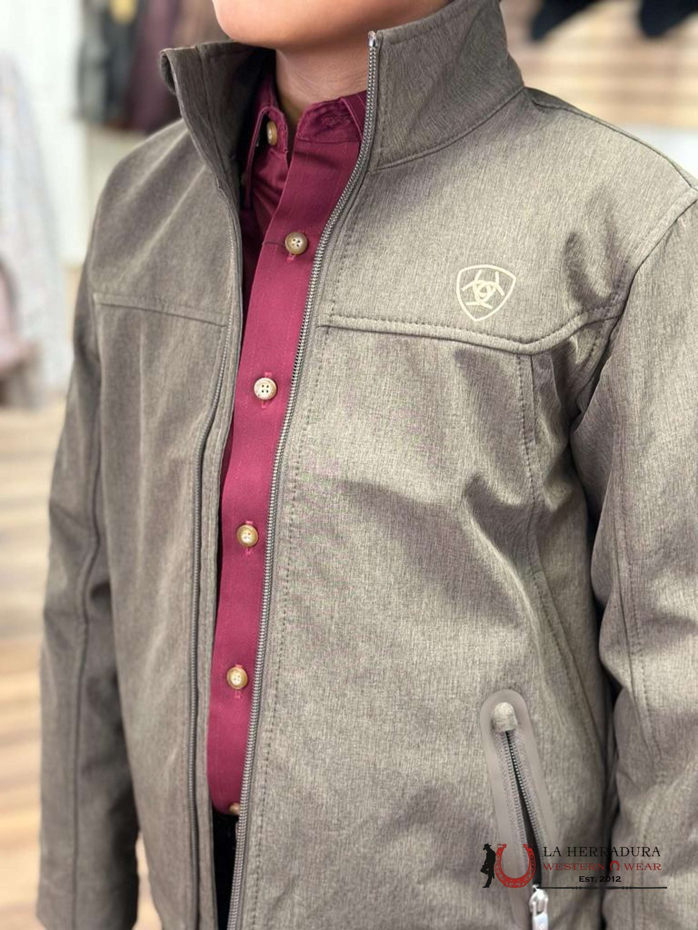 Ariat Youth Soft Shell Jacket Team Logo Bayan Bark Niños
