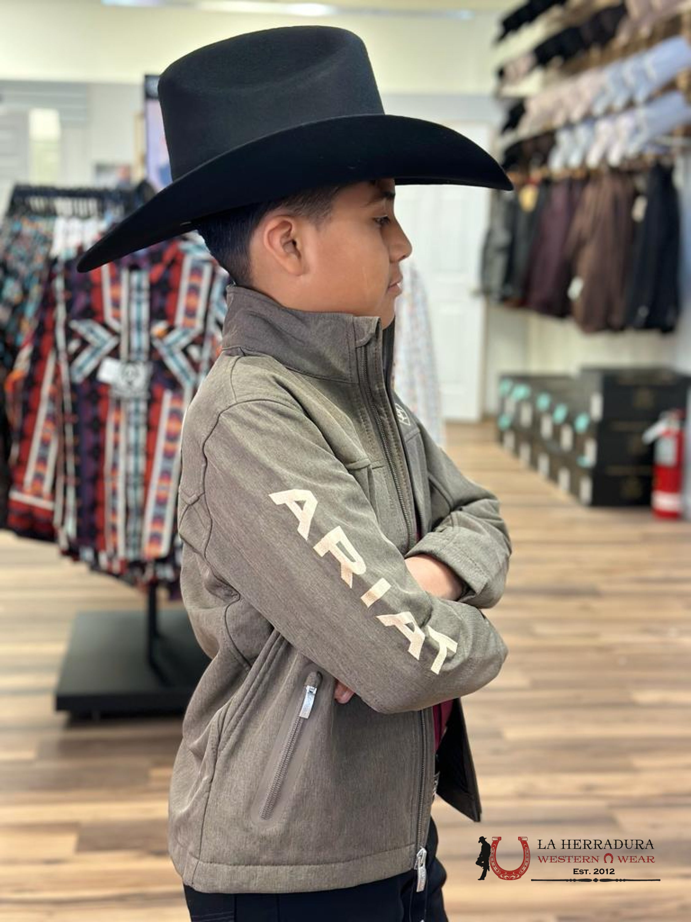 Ariat Youth Soft Shell Jacket Team Logo Bayan Bark Niños
