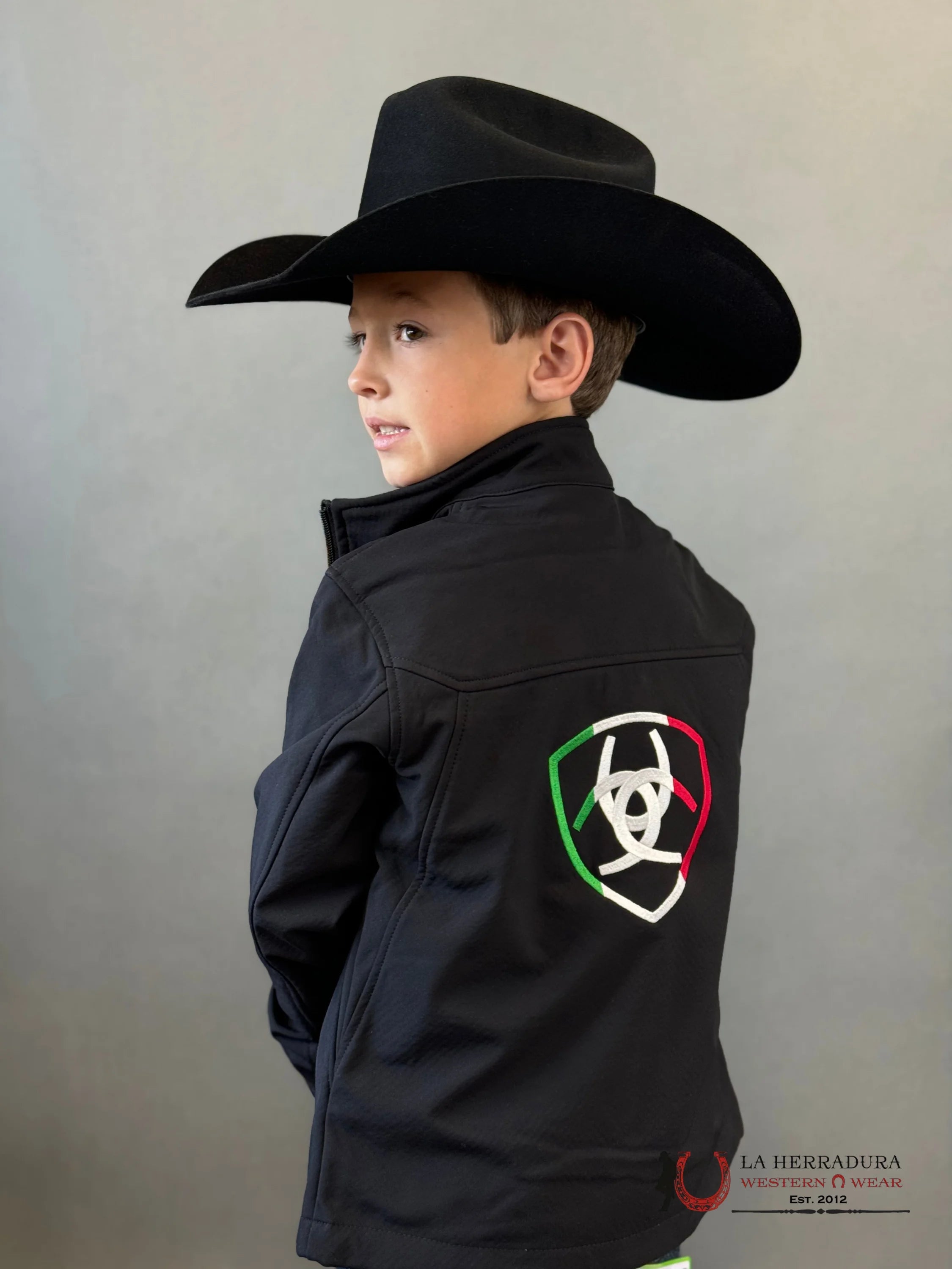 Ariat Youth Soft Shell Jacket Team Logo Black Mexico 2.0 Niños