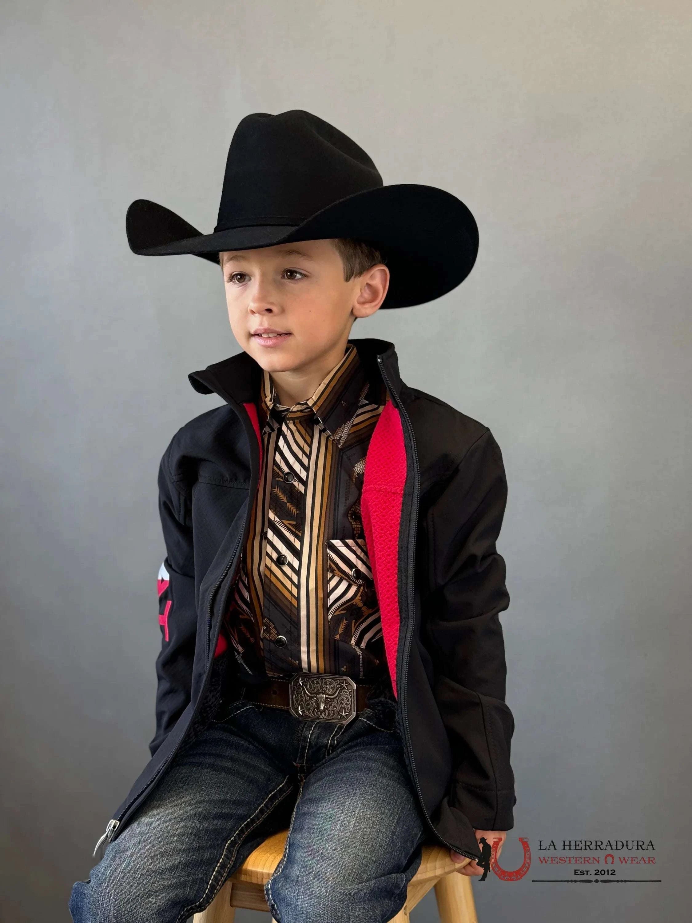 Ariat Youth Soft Shell Jacket Team Logo Black Mexico 2.0 Niños