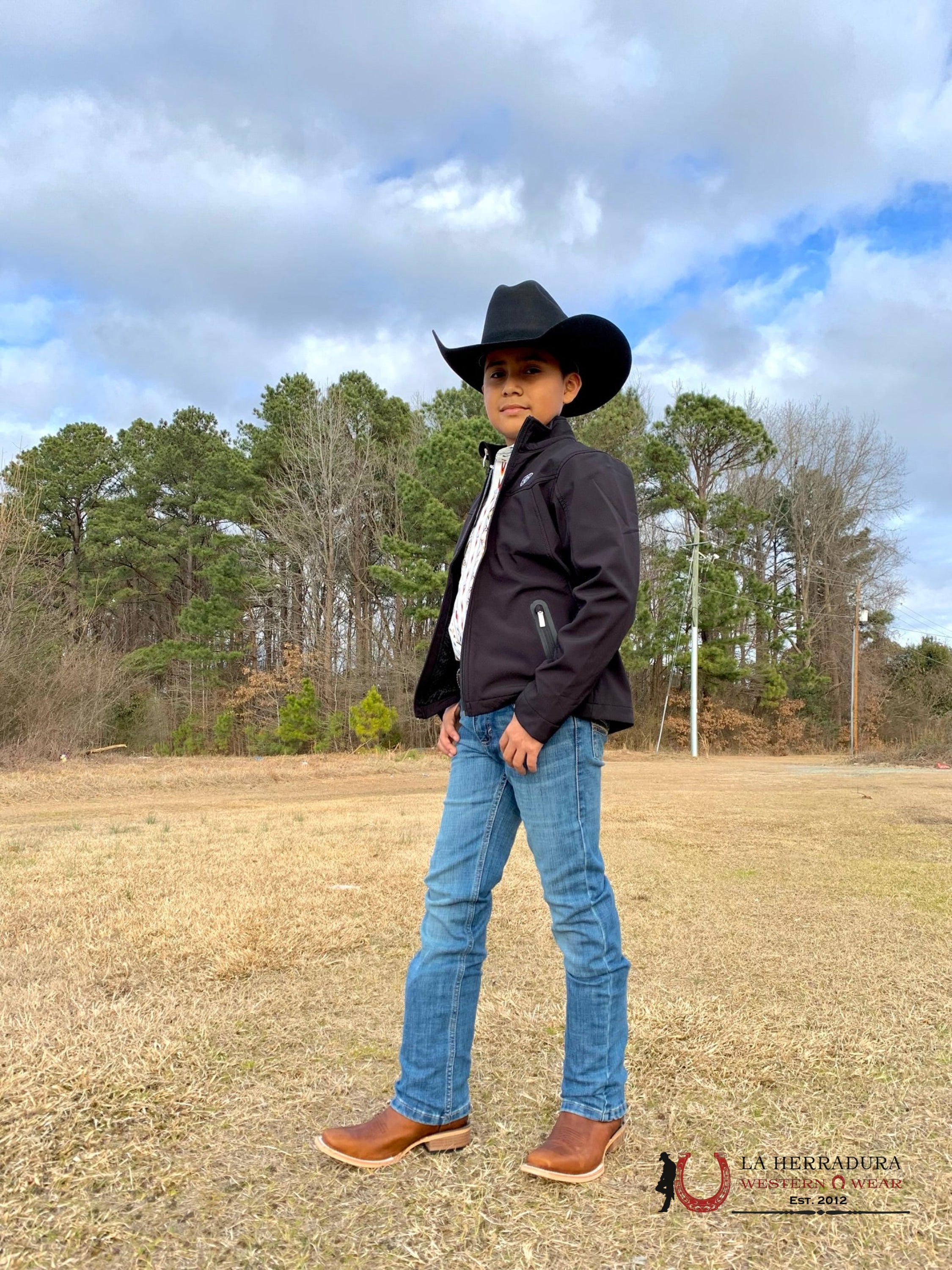 Ariat Youth Soft Shell Jacket Team Logo Black Mexico Niños