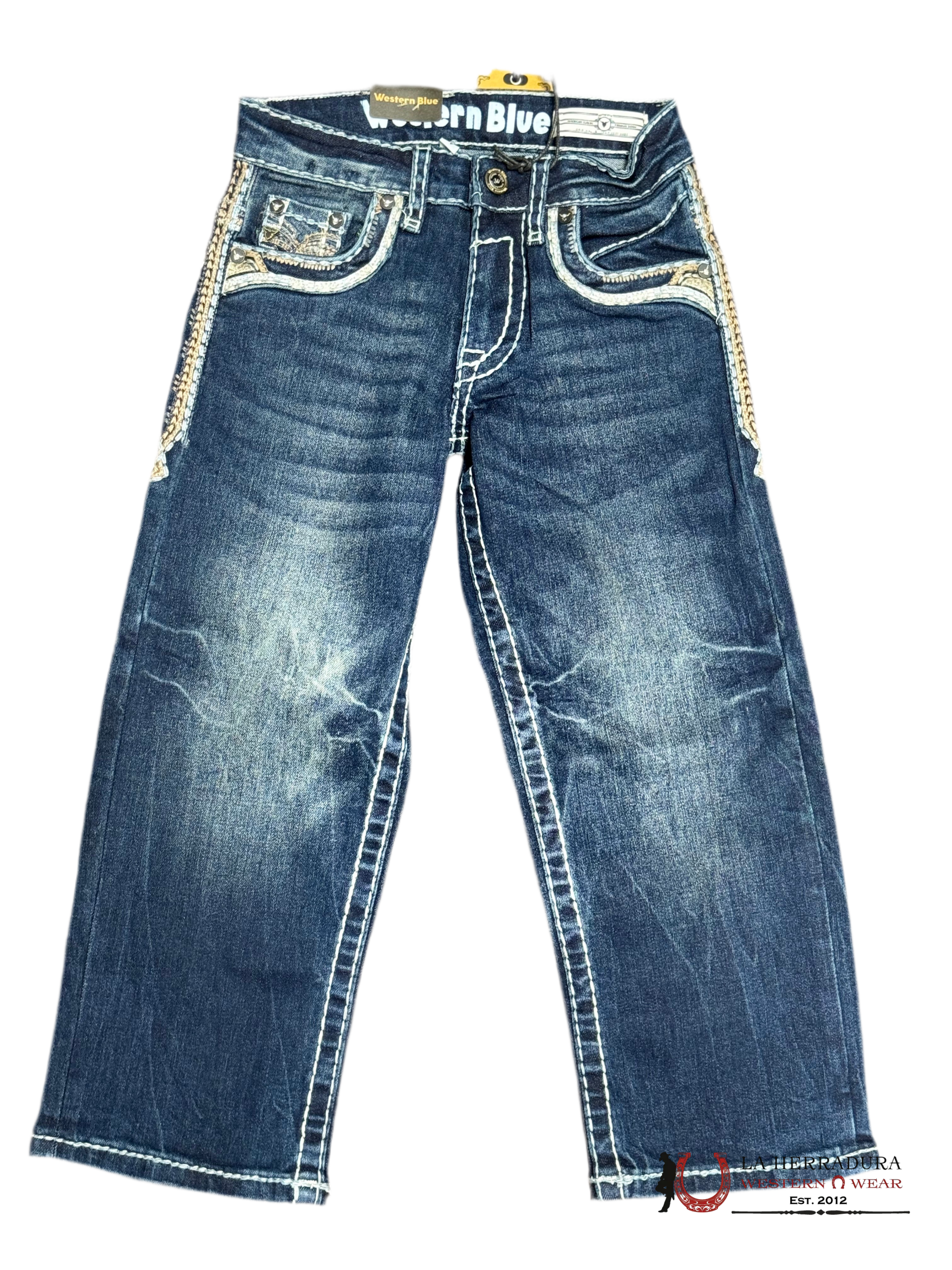 AUTHENTIC WESTERN BLUE PREMIUM STRAIGHT FIT BOYS JEANS WJ-2321-K NIÑOS