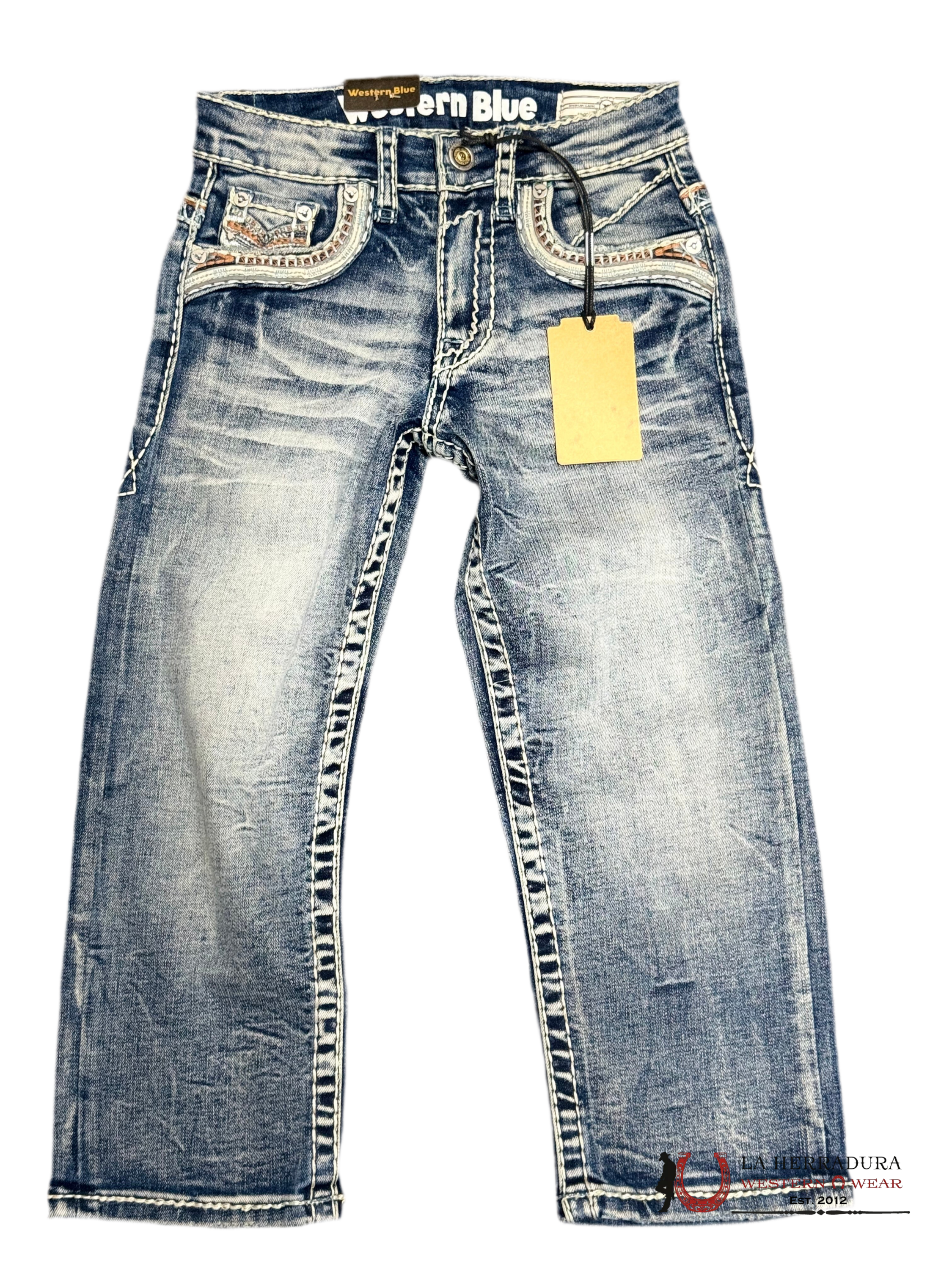 AUTHENTIC WETERN BLUE PREMIUM LIGHT DENIM STRAIGHT FIT JEANS BOYS WJ-2310-K NIÑOS
