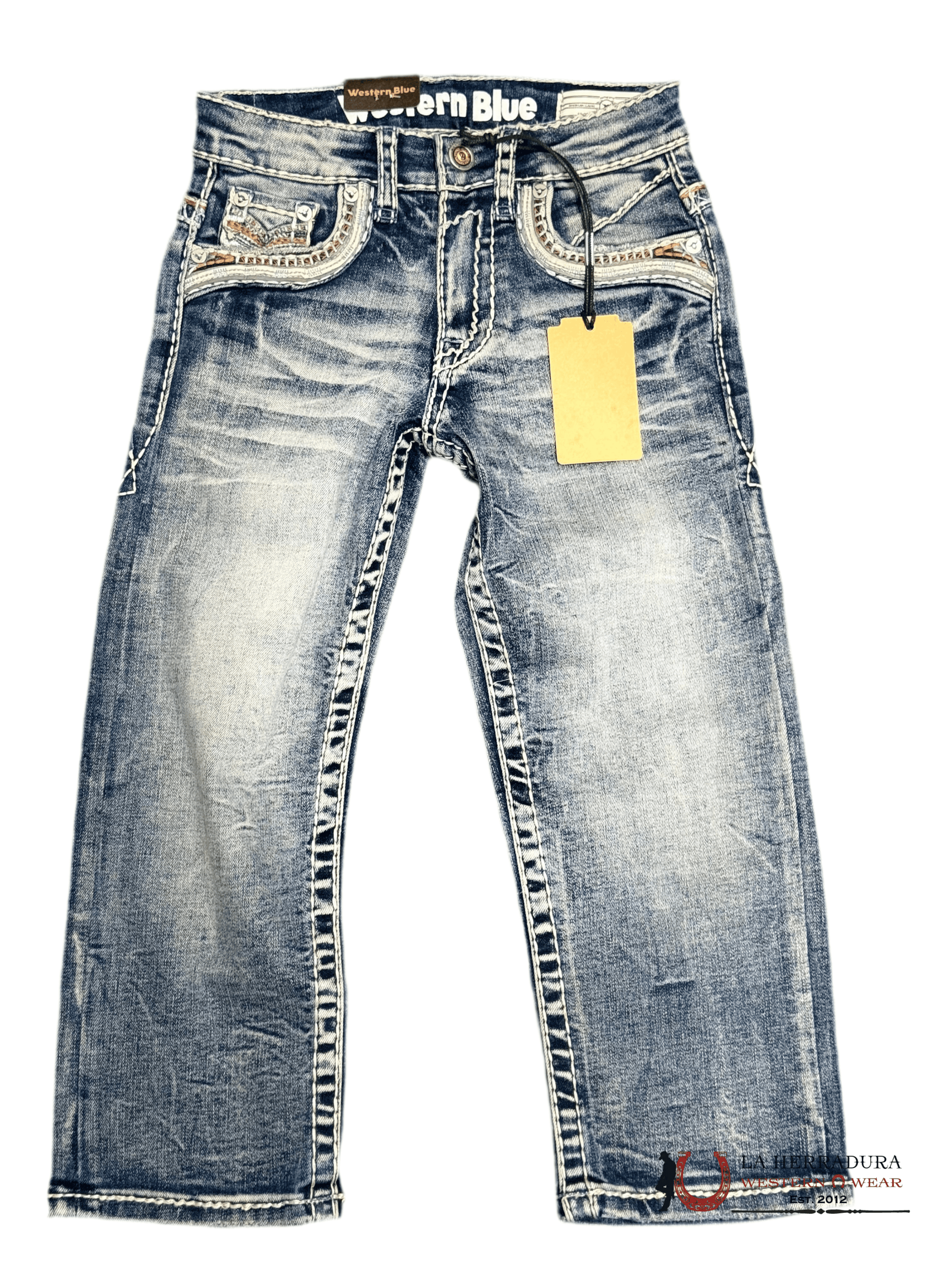 AUTHENTIC WETERN BLUE PREMIUM LIGHT DENIM STRAIGHT FIT JEANS BOYS WJ-2310-K NIÑOS