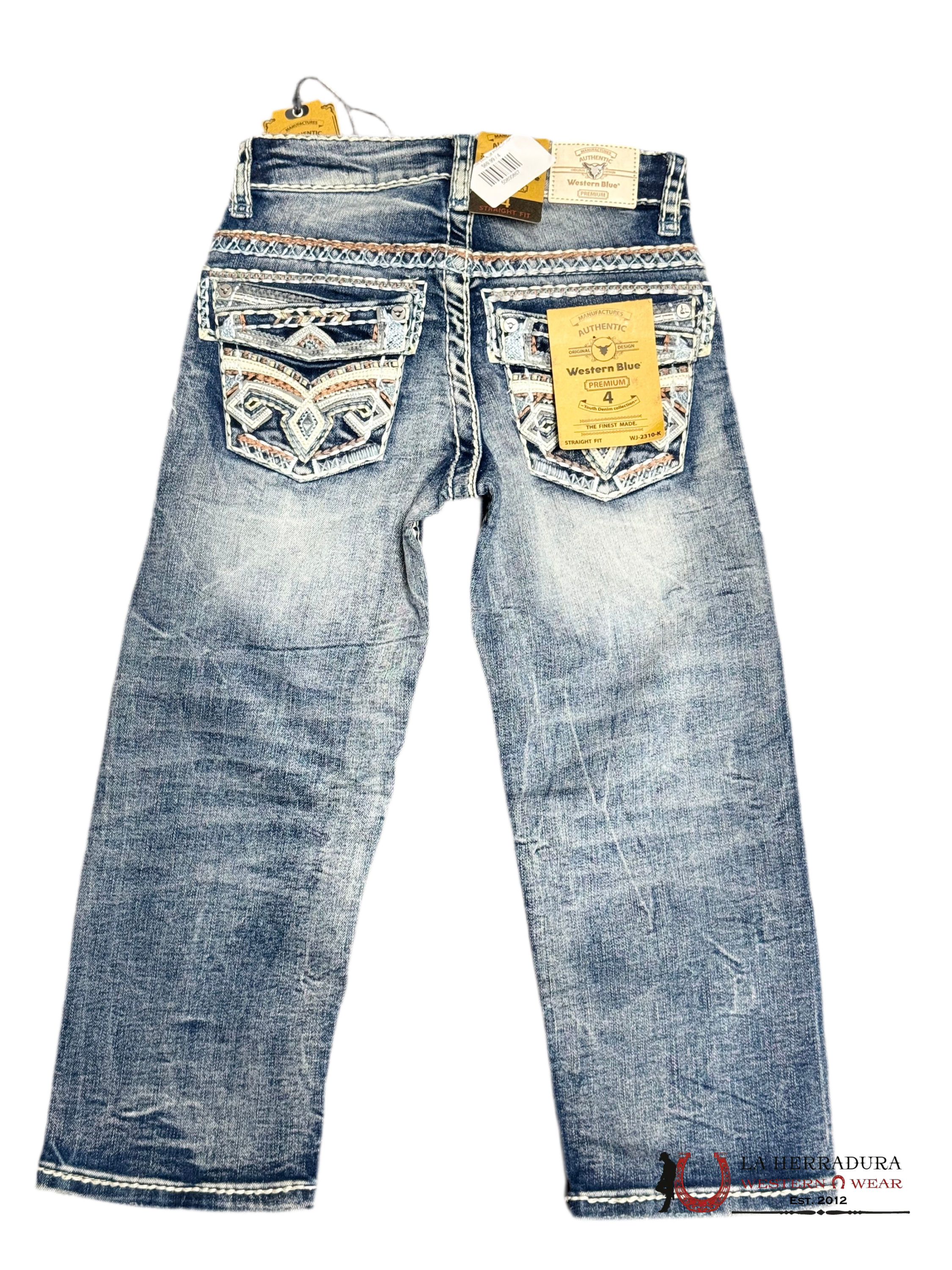 AUTHENTIC WETERN BLUE PREMIUM LIGHT DENIM STRAIGHT FIT JEANS BOYS WJ-2310-K NIÑOS