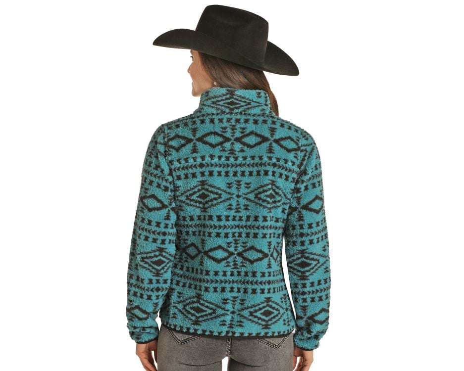 ROCK&ROLL PANHADLE PEACOCK AZTEC PRINTED BERBER JACKET -PRW092RZY4 Laherradurawwnc.com