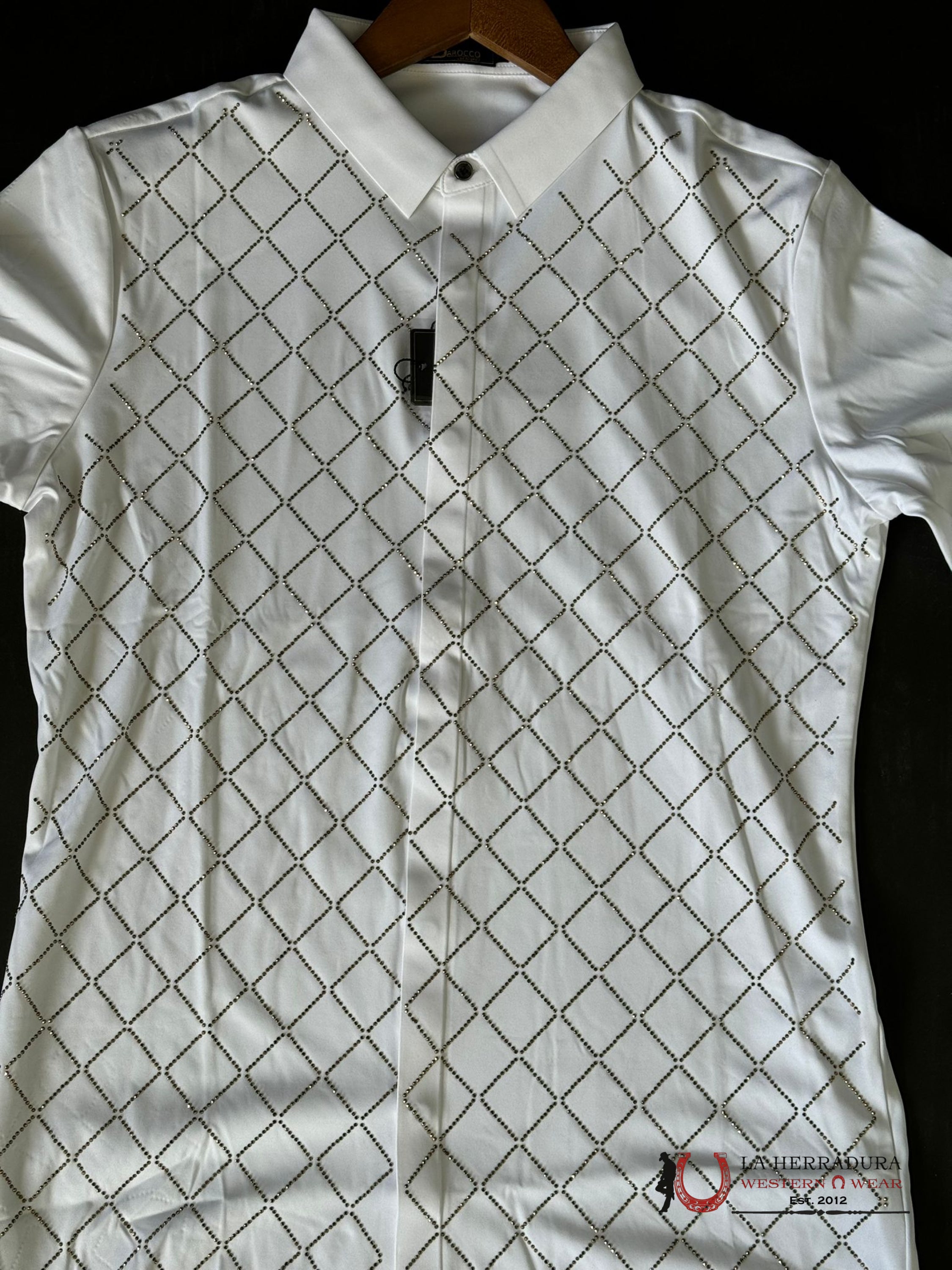 Barocco White Gold Long Sleeve Shirt Ropa Hombres