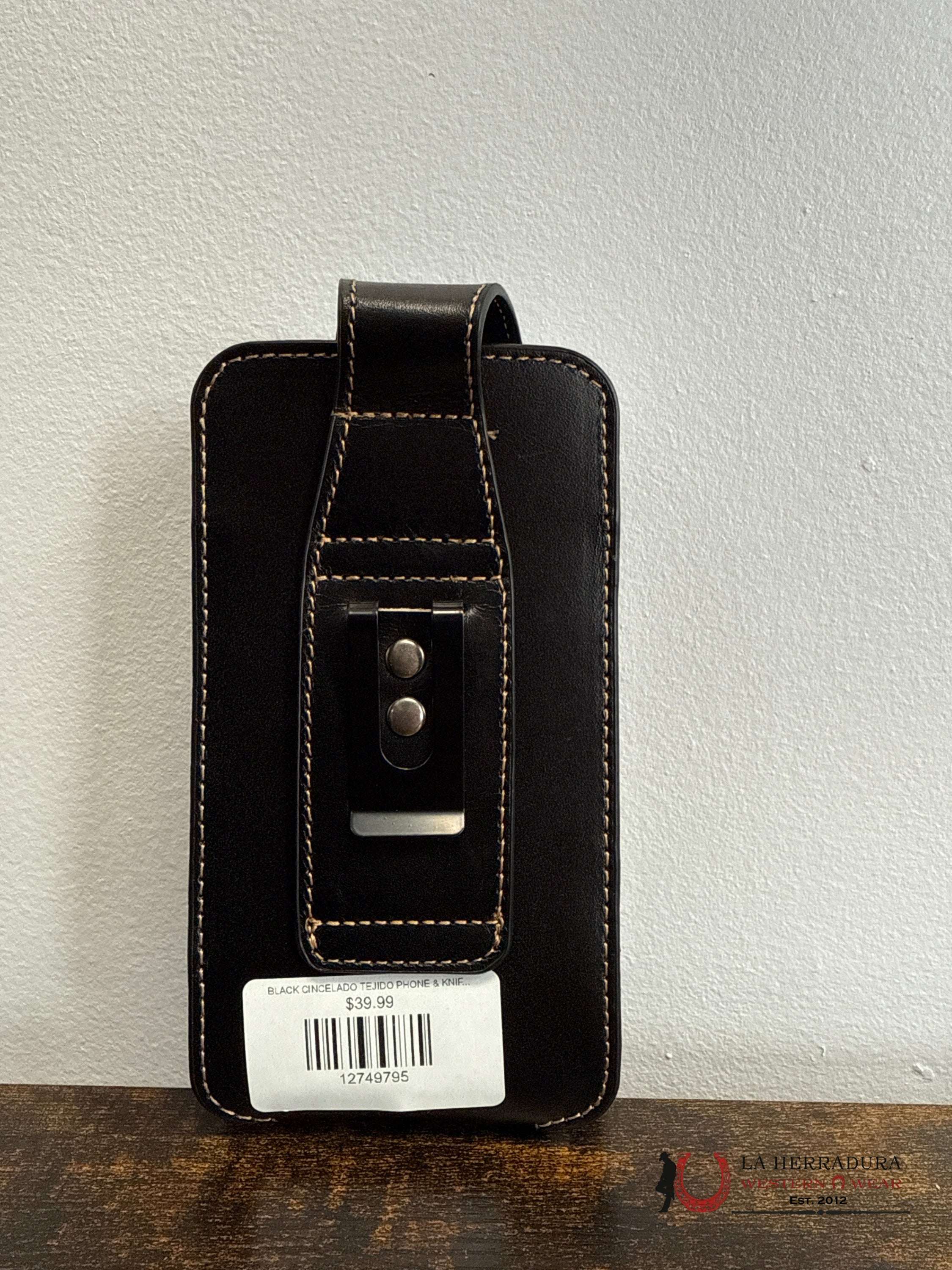 BLACK CINCELADO BULLHEAD PHONE & KNIFE CASE