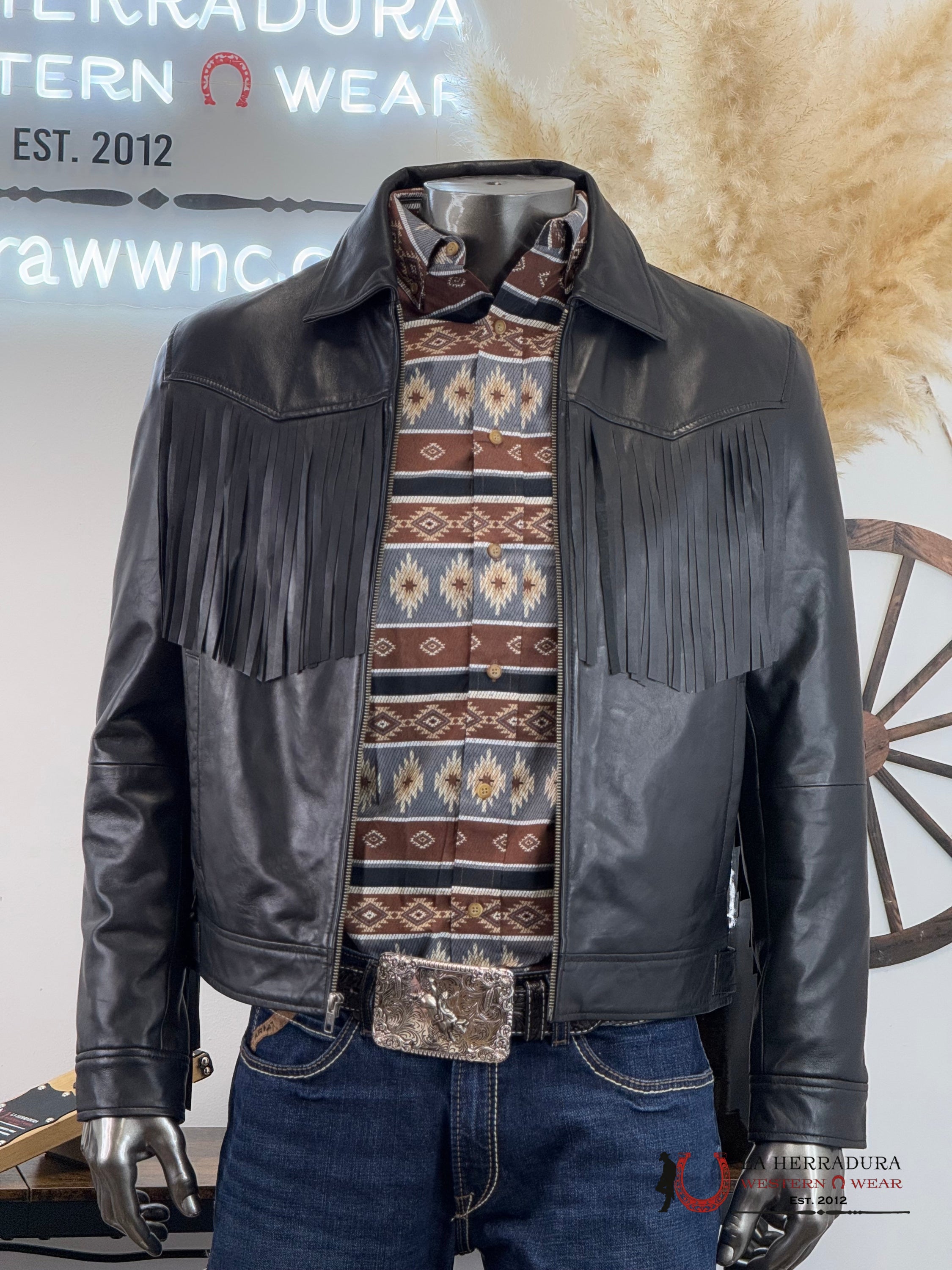 Black Leather Jacket Ropa Hombres