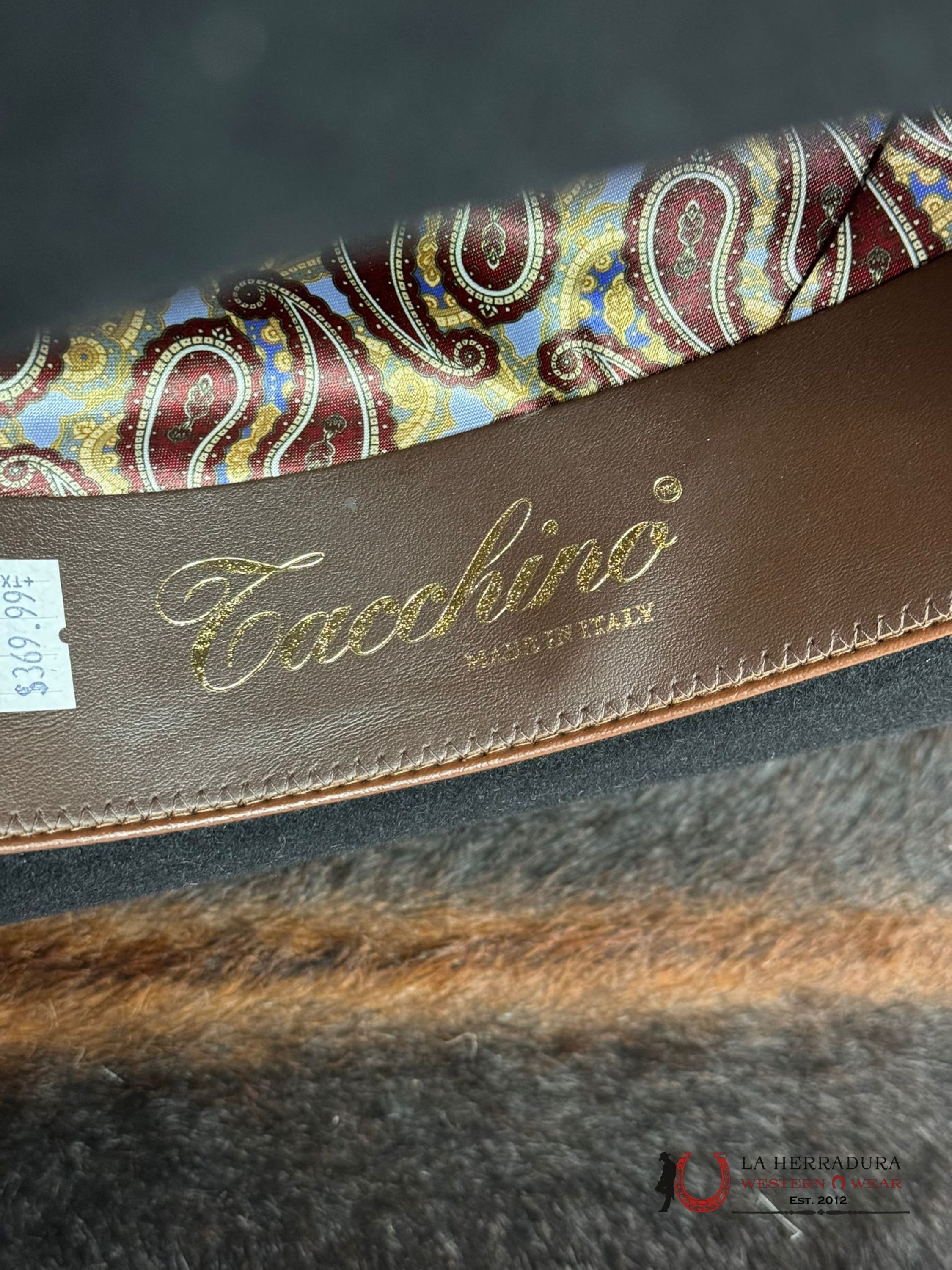 Mens Tacchino Open Crown Felt Hat Black 10X Tejana