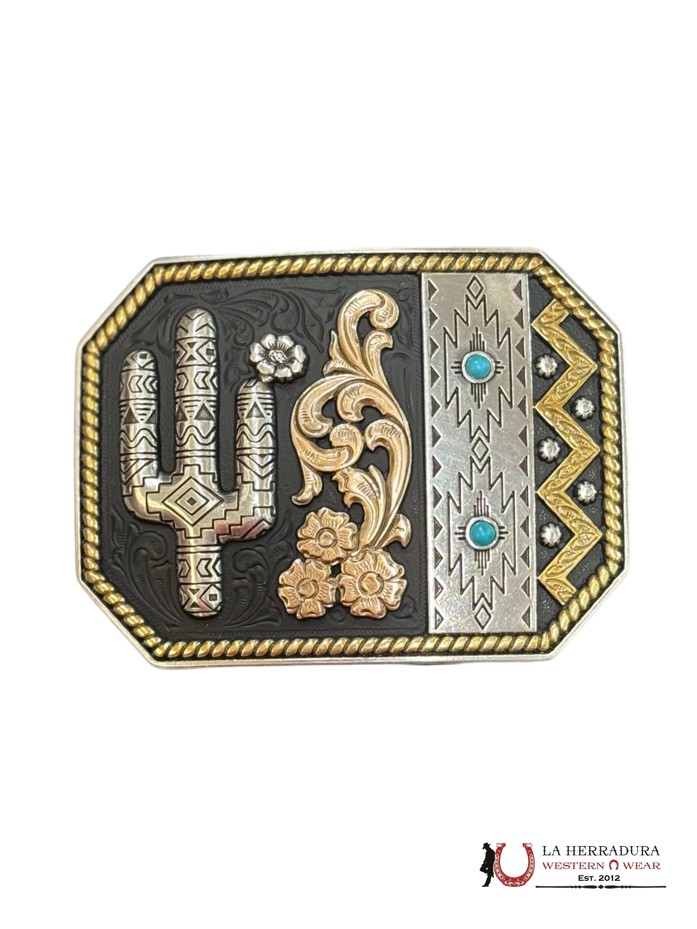 BLEZIN ROSS CACTUZ WESTERN DESIGN SQUARE BUCKLE 37942 ACCESORIOS