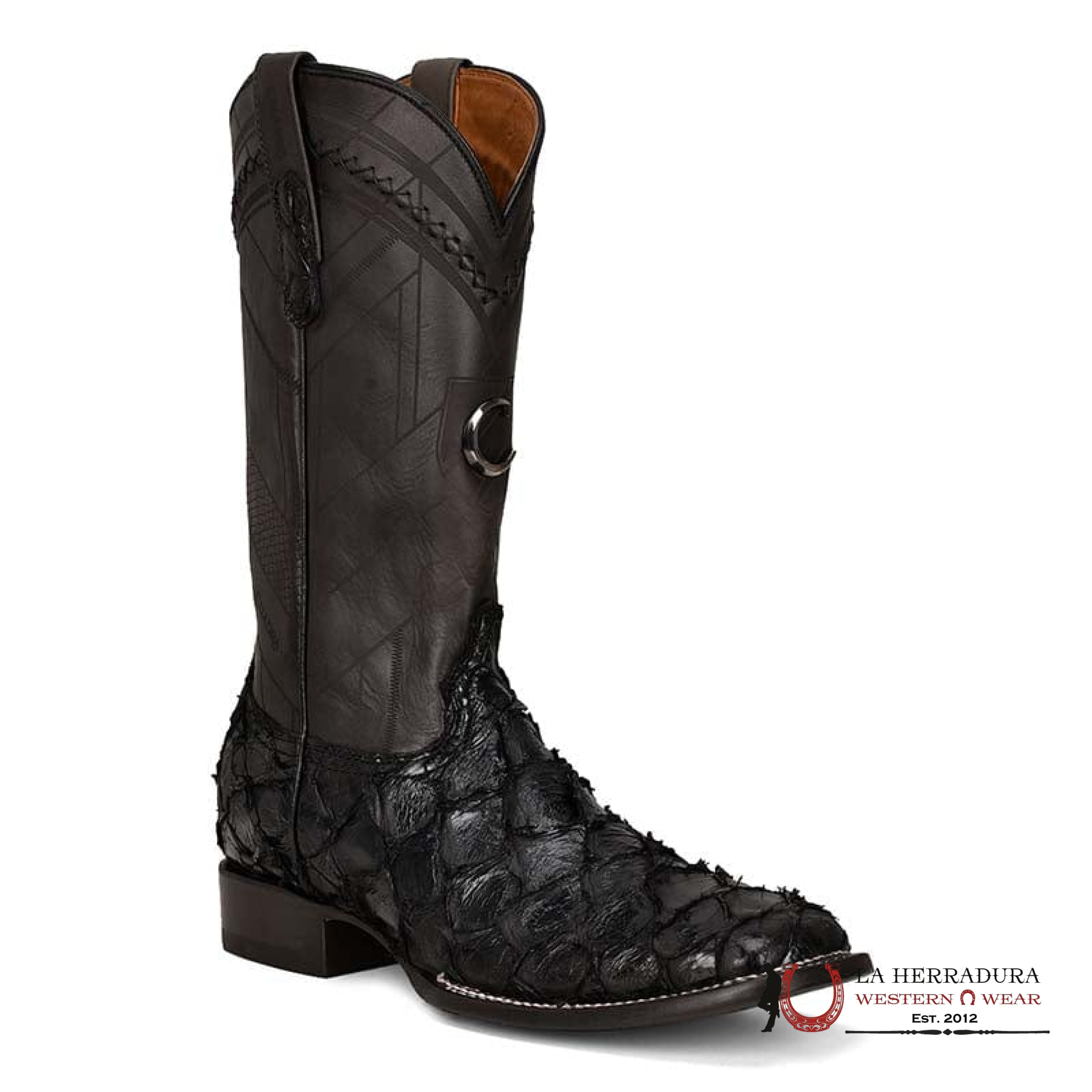 BOOTS CUADRA FISH/PESCADO PIRARUCU NEGRO VIDREADO CU787 BOTAS HOMBRES