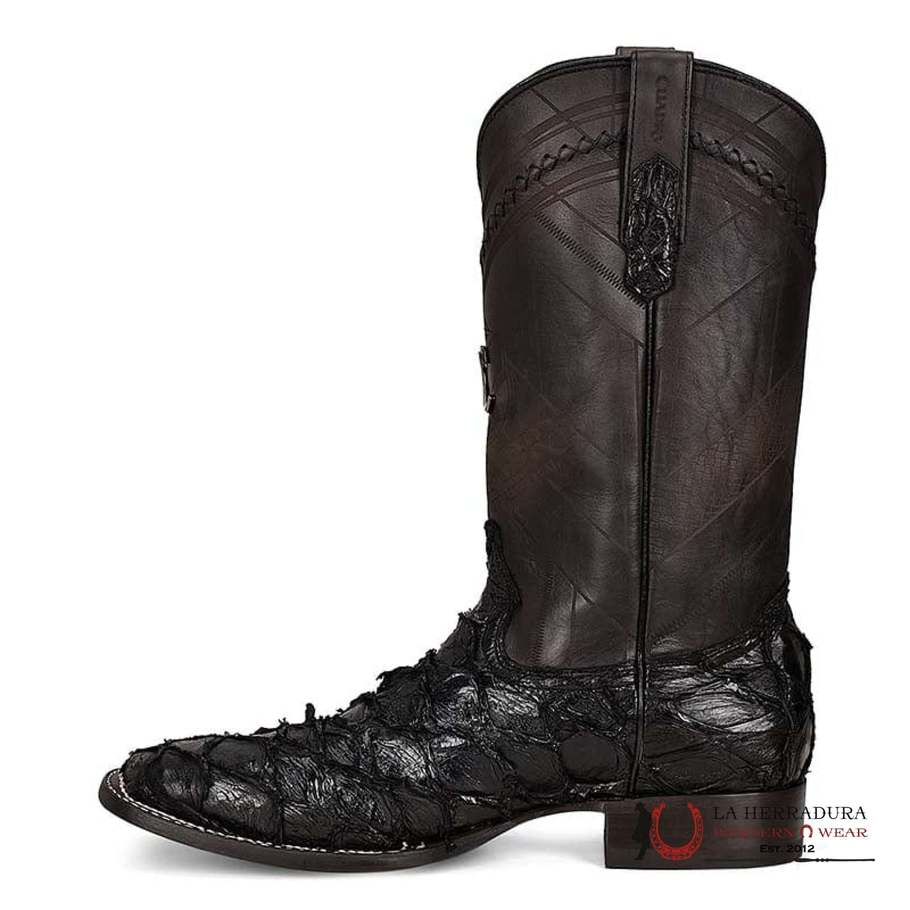 BOOTS CUADRA FISH/PESCADO PIRARUCU NEGRO VIDREADO CU787 BOTAS HOMBRES