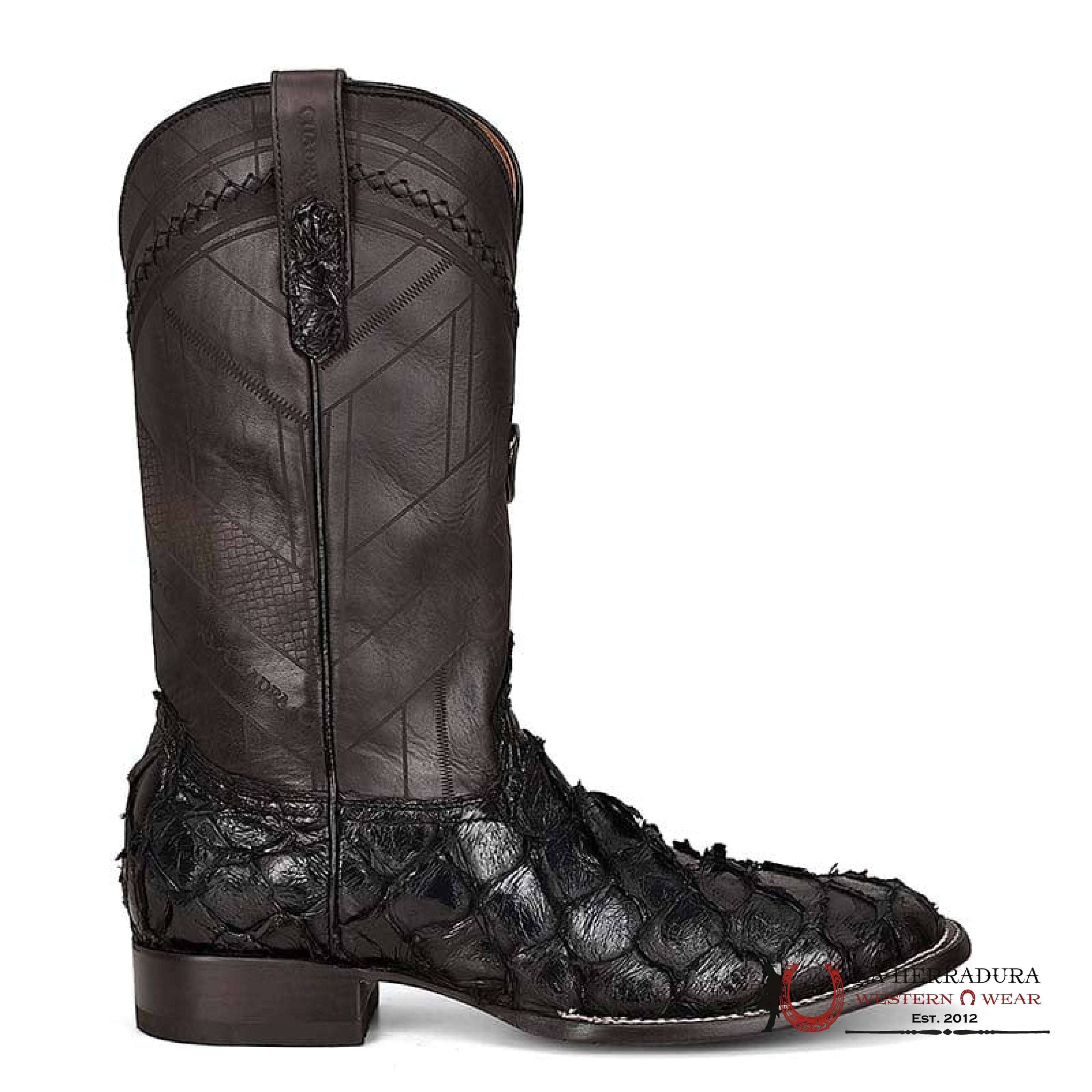 BOOTS CUADRA FISH/PESCADO PIRARUCU NEGRO VIDREADO CU787 BOTAS HOMBRES