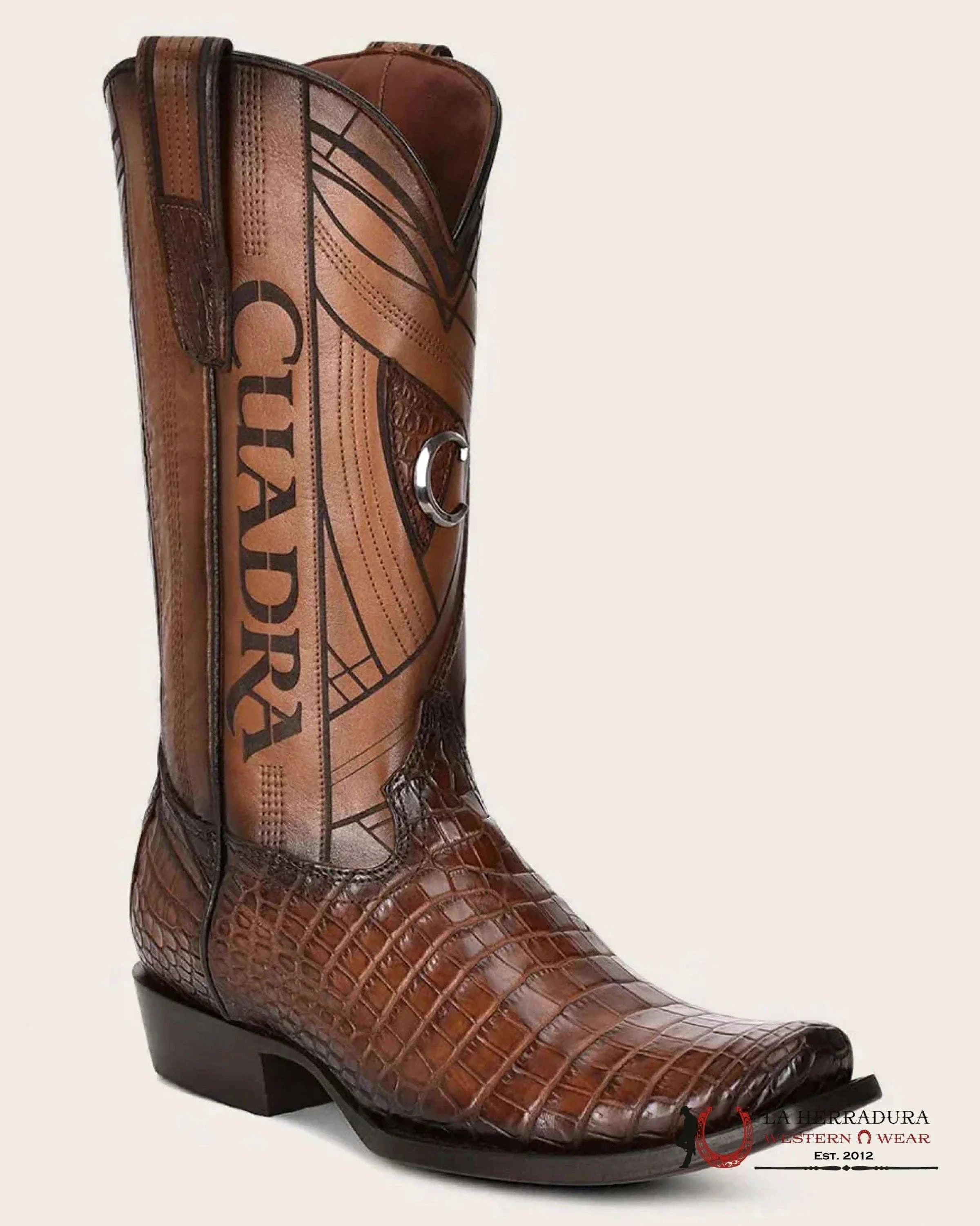 BOOTS CUADRA MORELETTI LOMO BELLY BROWN COCODRILO LOMO NARROW TOE BOTAS HOMBRES