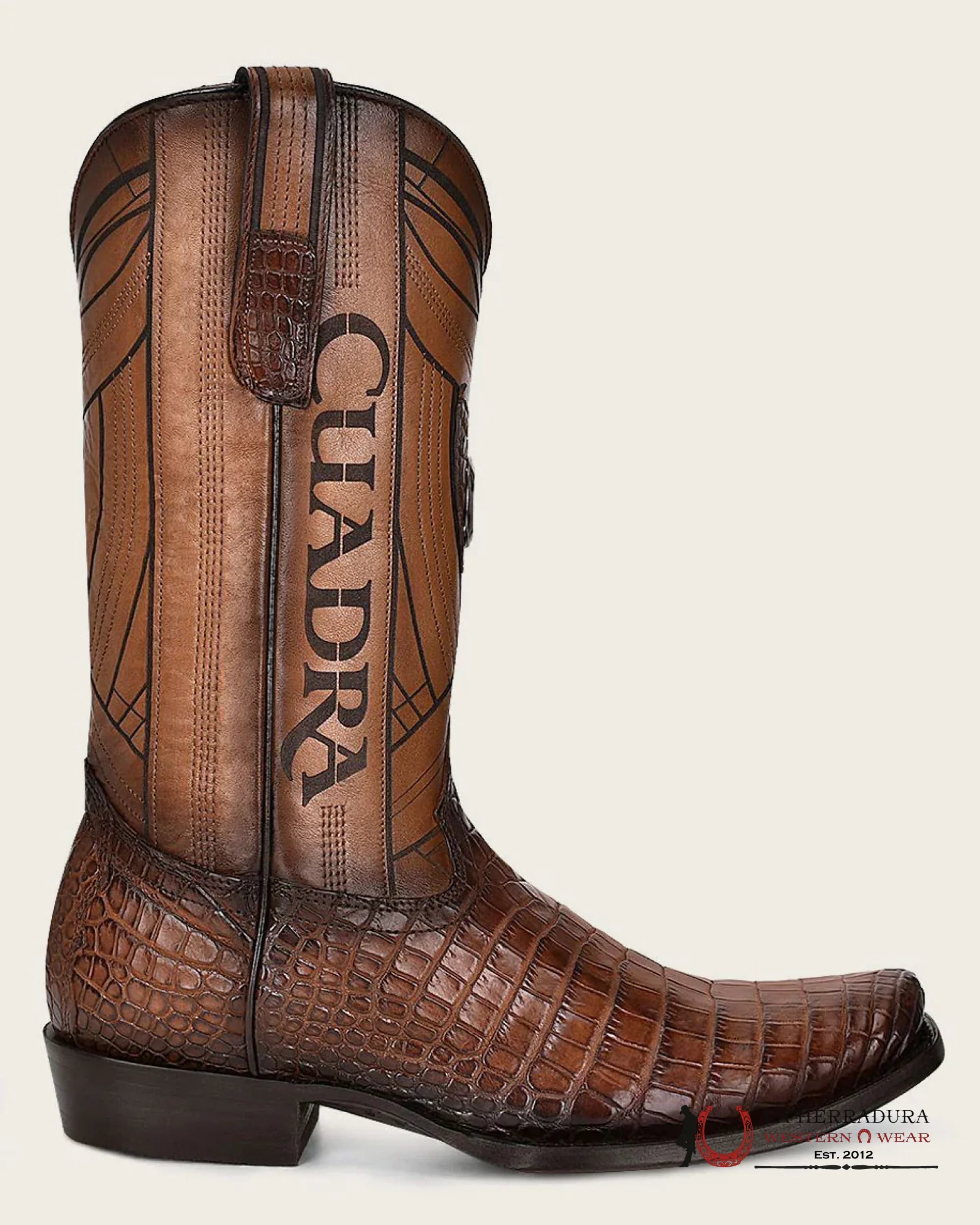 BOOTS CUADRA MORELETTI LOMO BELLY BROWN COCODRILO LOMO NARROW TOE BOTAS HOMBRES