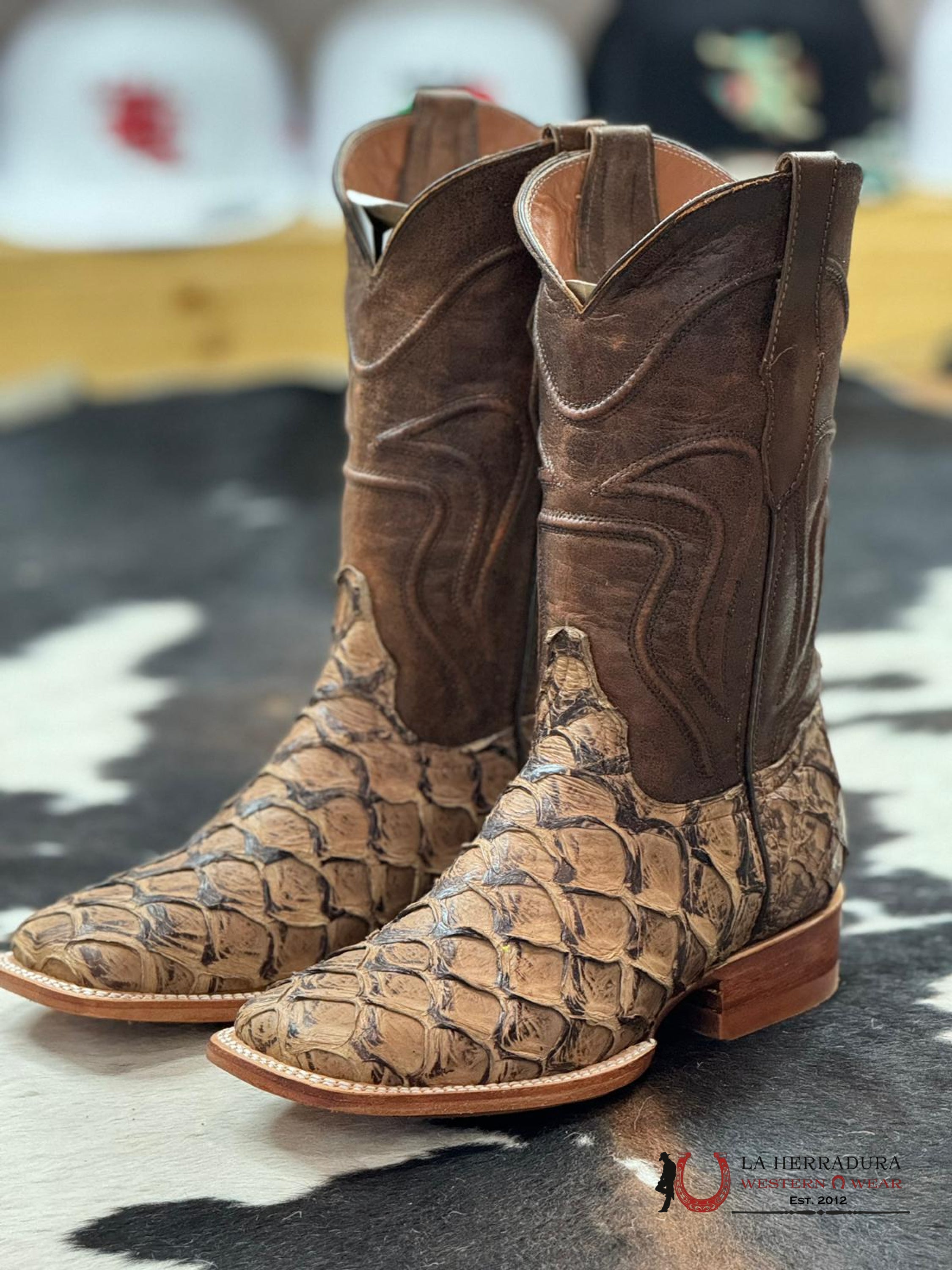 Botas Diligencia Arapaima Pirarucu Camel Matte Hombres