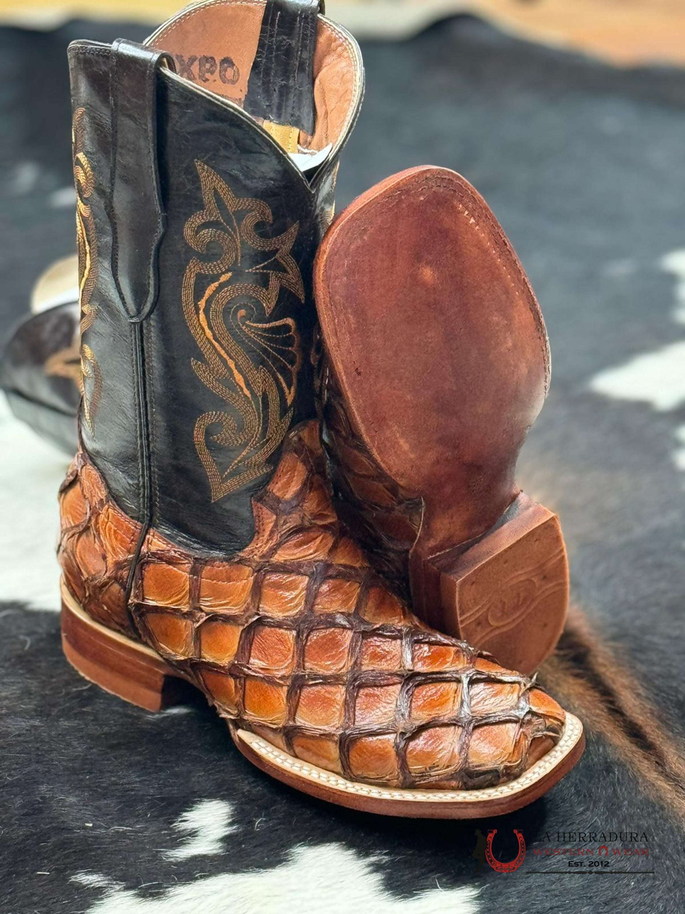 Botas Diligencia Arapaima Pirarucu Cognac Sierra Hombres