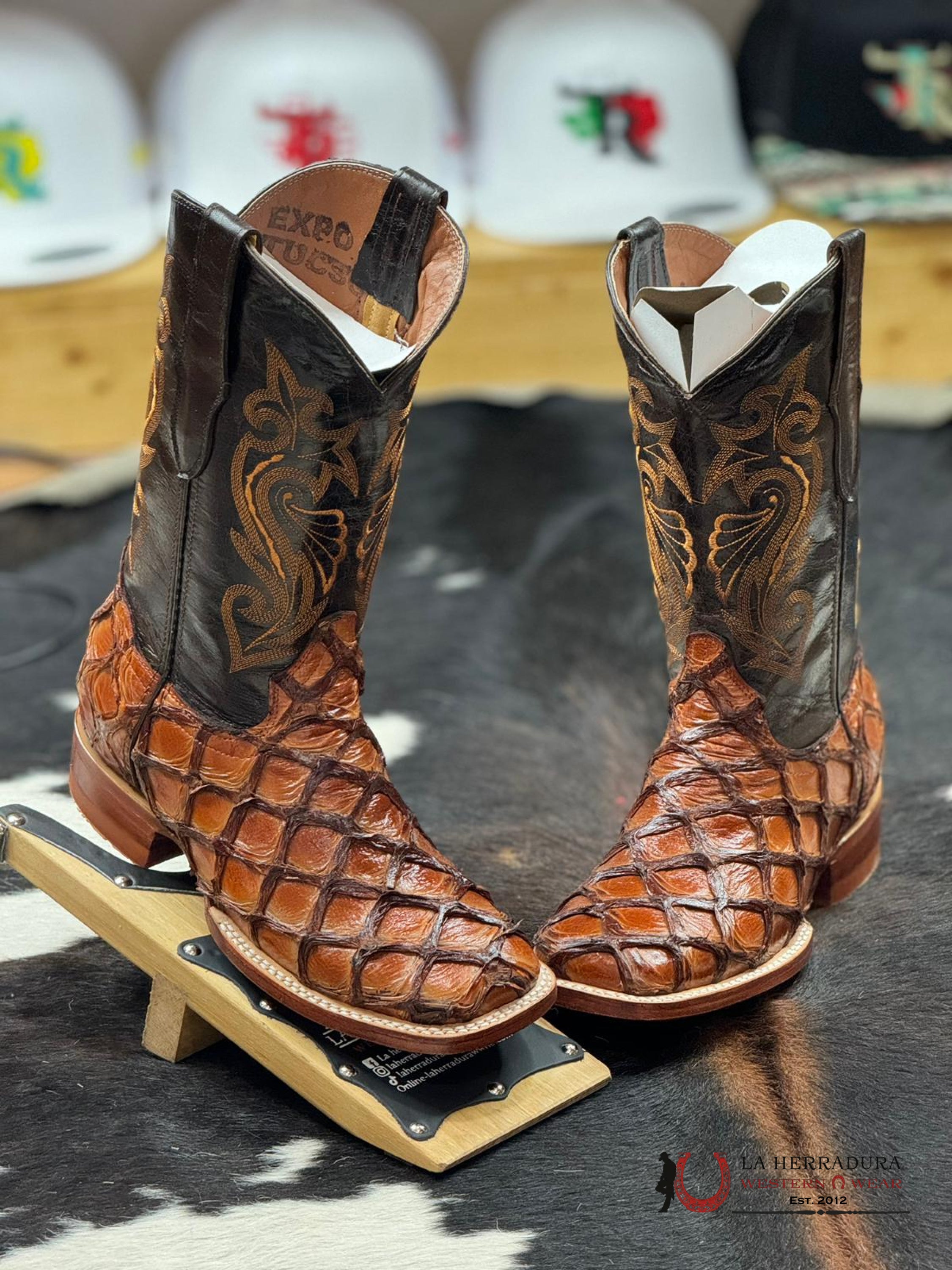 Botas Diligencia Arapaima Pirarucu Cognac Sierra Hombres