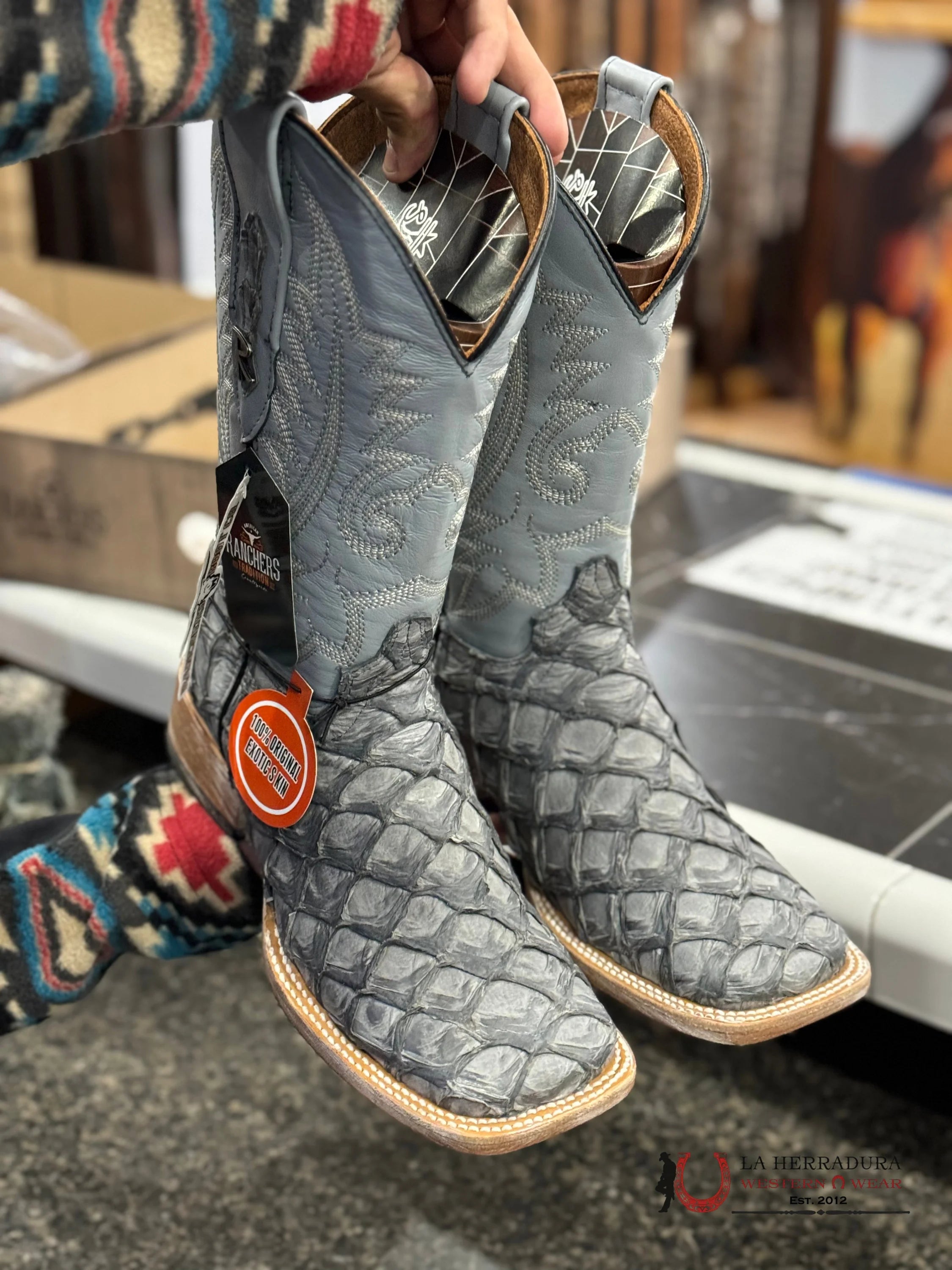 Botas Exotico Piraruco/Pescado Original Bigbass Mocking Bird Gris Hombres