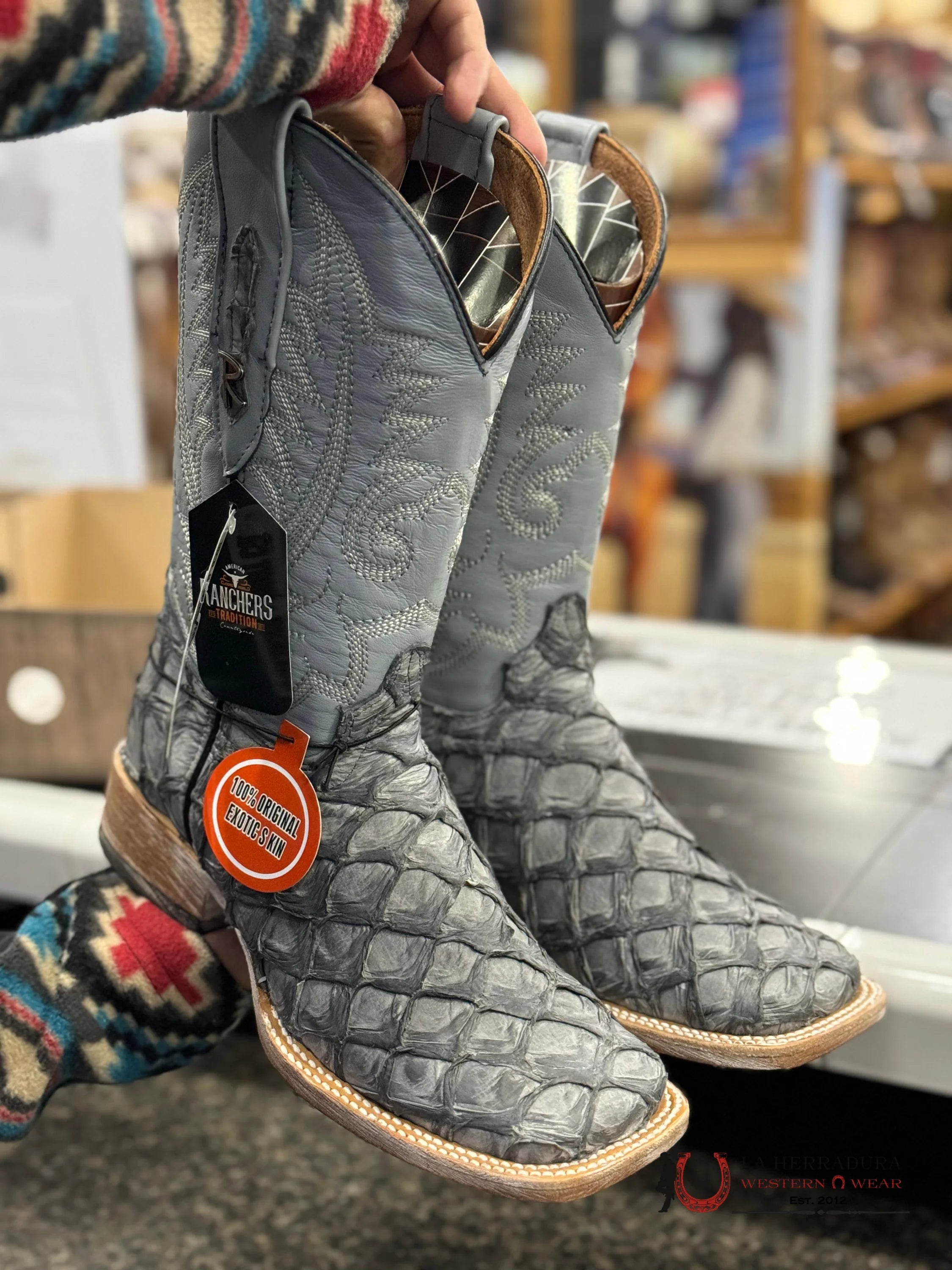 Botas Exotico Piraruco/Pescado Original Bigbass Mocking Bird Gris Hombres