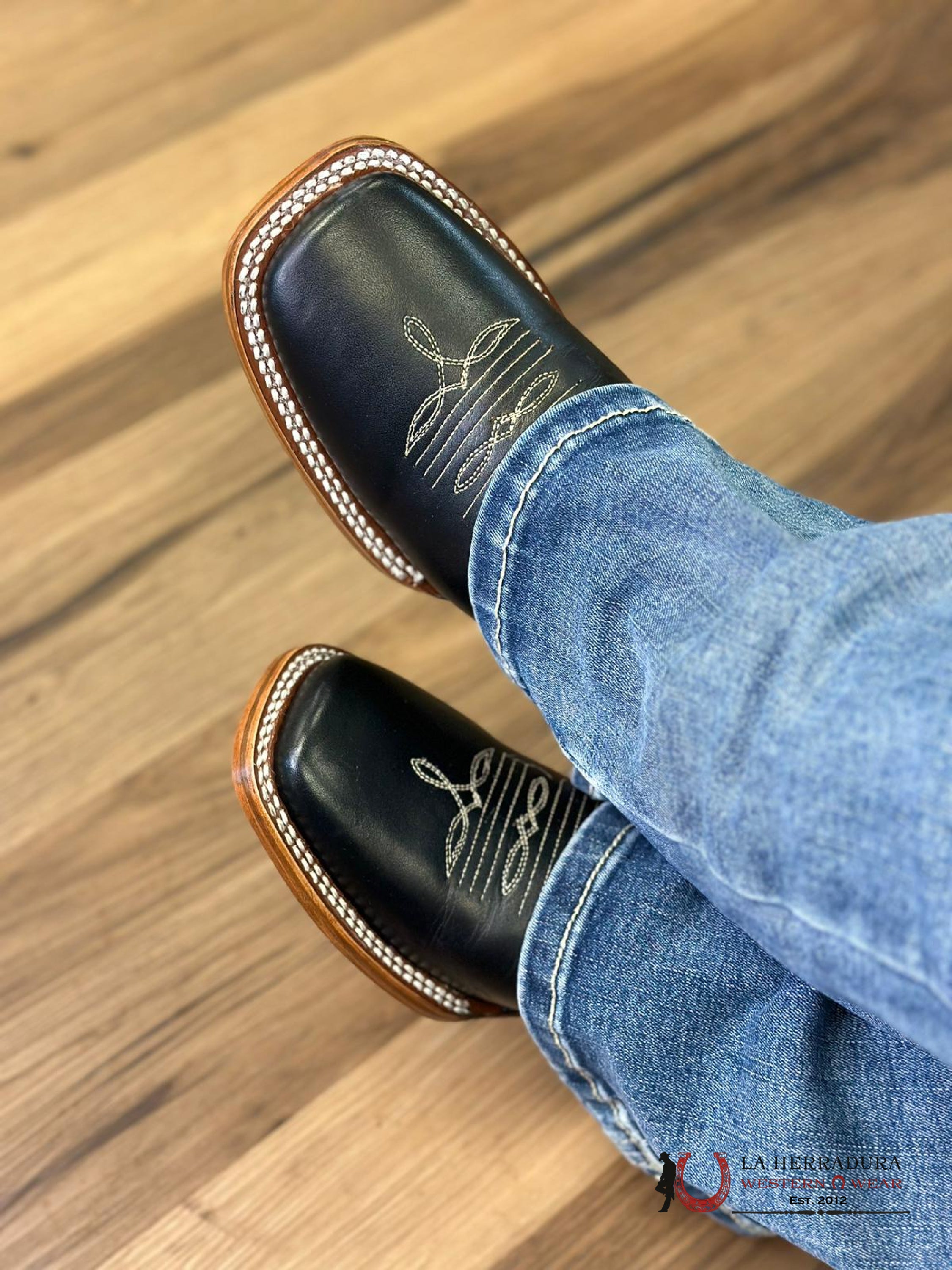 Botas Mc Allen Boots Black Flowers Mujeres