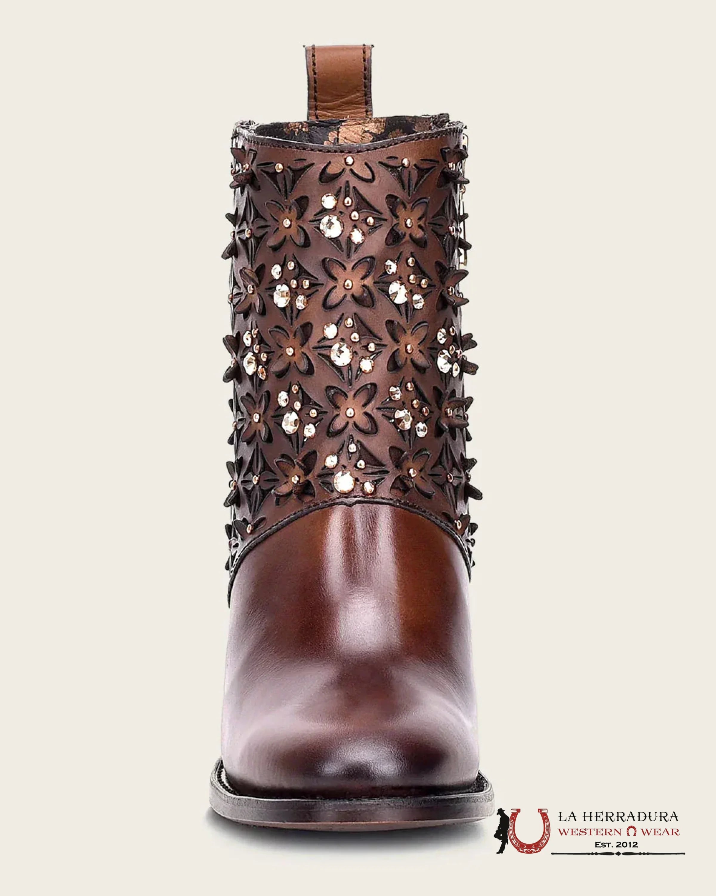 Botin Cuadra RES MORONI MOKA LASER CRISTALS ROUND TOE BOTAS MUJERES